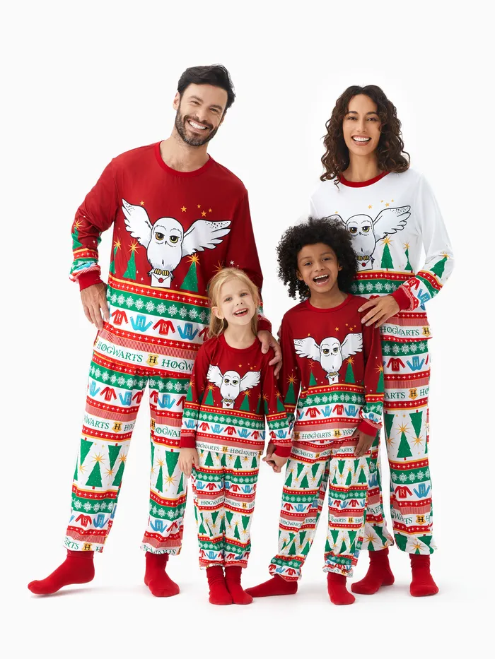 Harry Potter Family matching Christmas Tree Owl Pattern Pajama Set (Flame Resistant)  