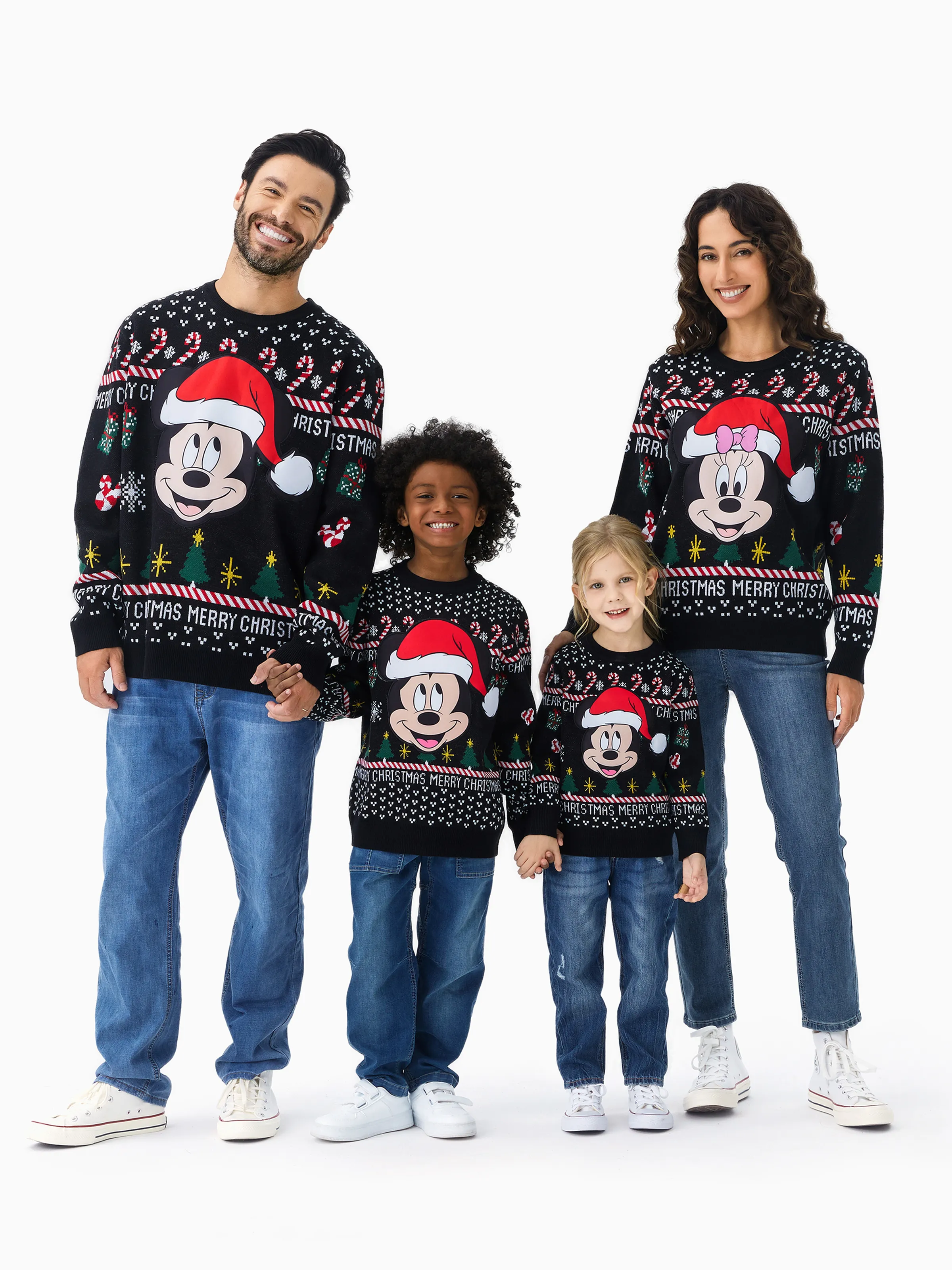 Disney Mickey and Friends Family Matching  1pc Christmas Embroidered Knitwear  