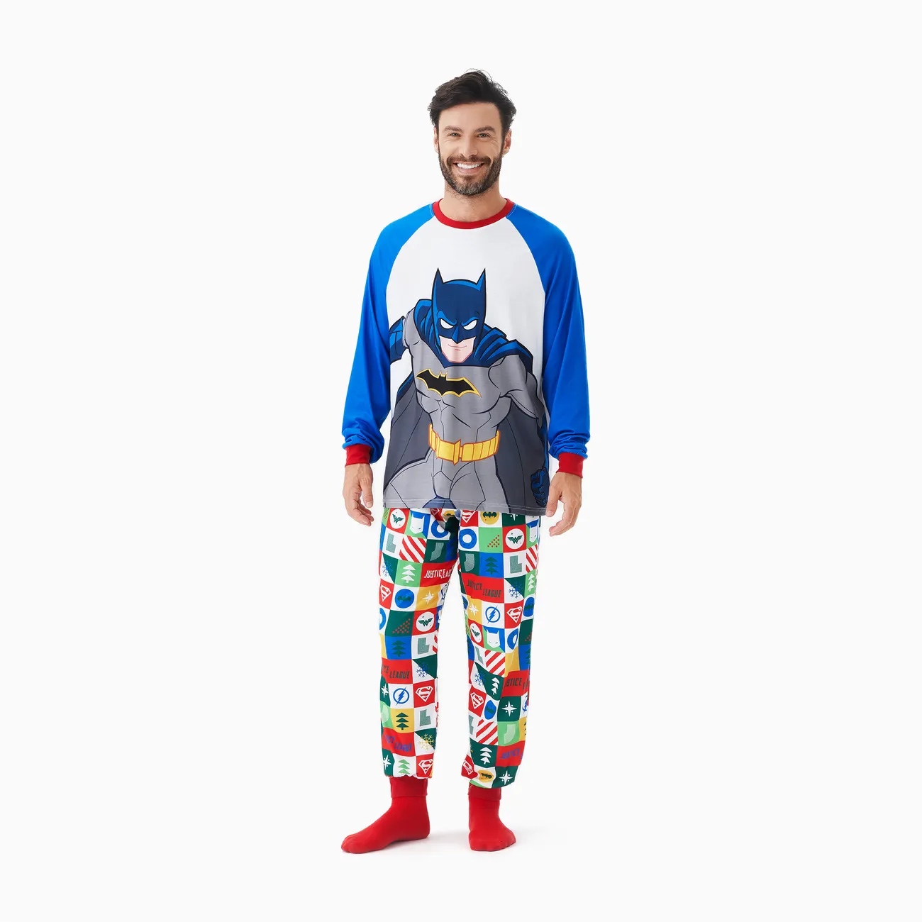 Justice League Family Matching Batman/Sperman/Wonder Woman Christmas Pajamas Set(Flame Resistant)