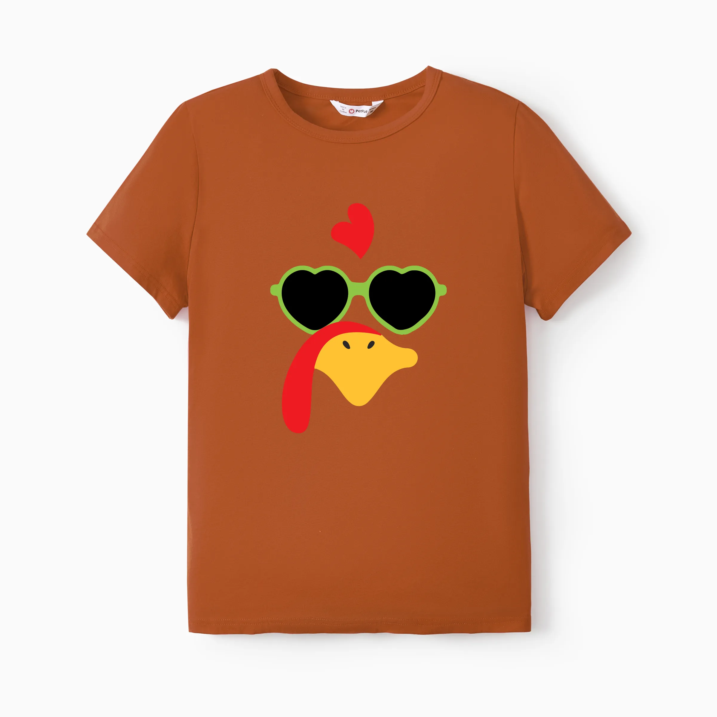 

Thanksgiving Family Matching Cotton Cute Cartoon Turkey Short Sleeve Tops