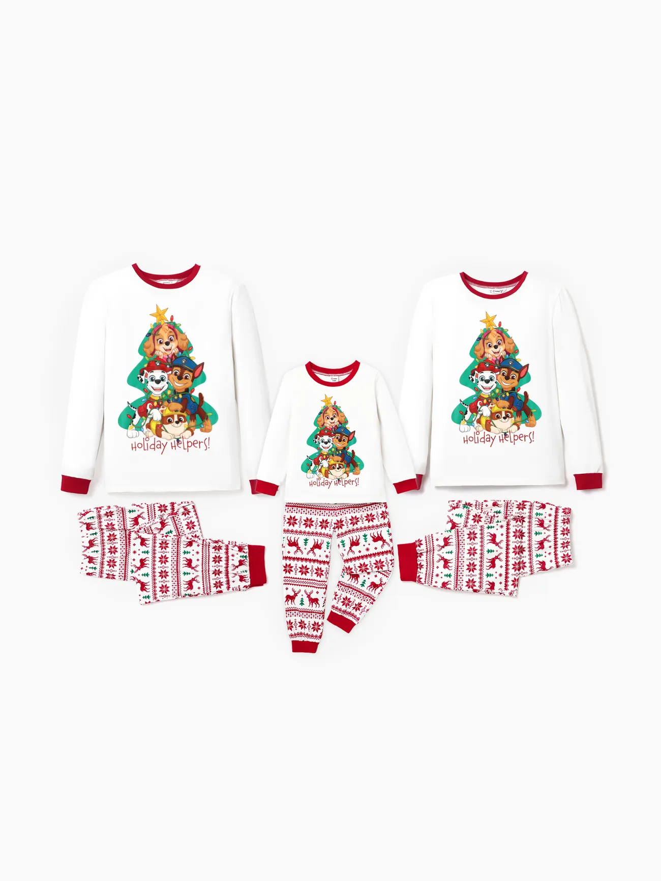 Patrulla de cachorros Navidad Looks familiares Perro Manga larga Conjuntos combinados para familia Pijamas (Flame Resistant)