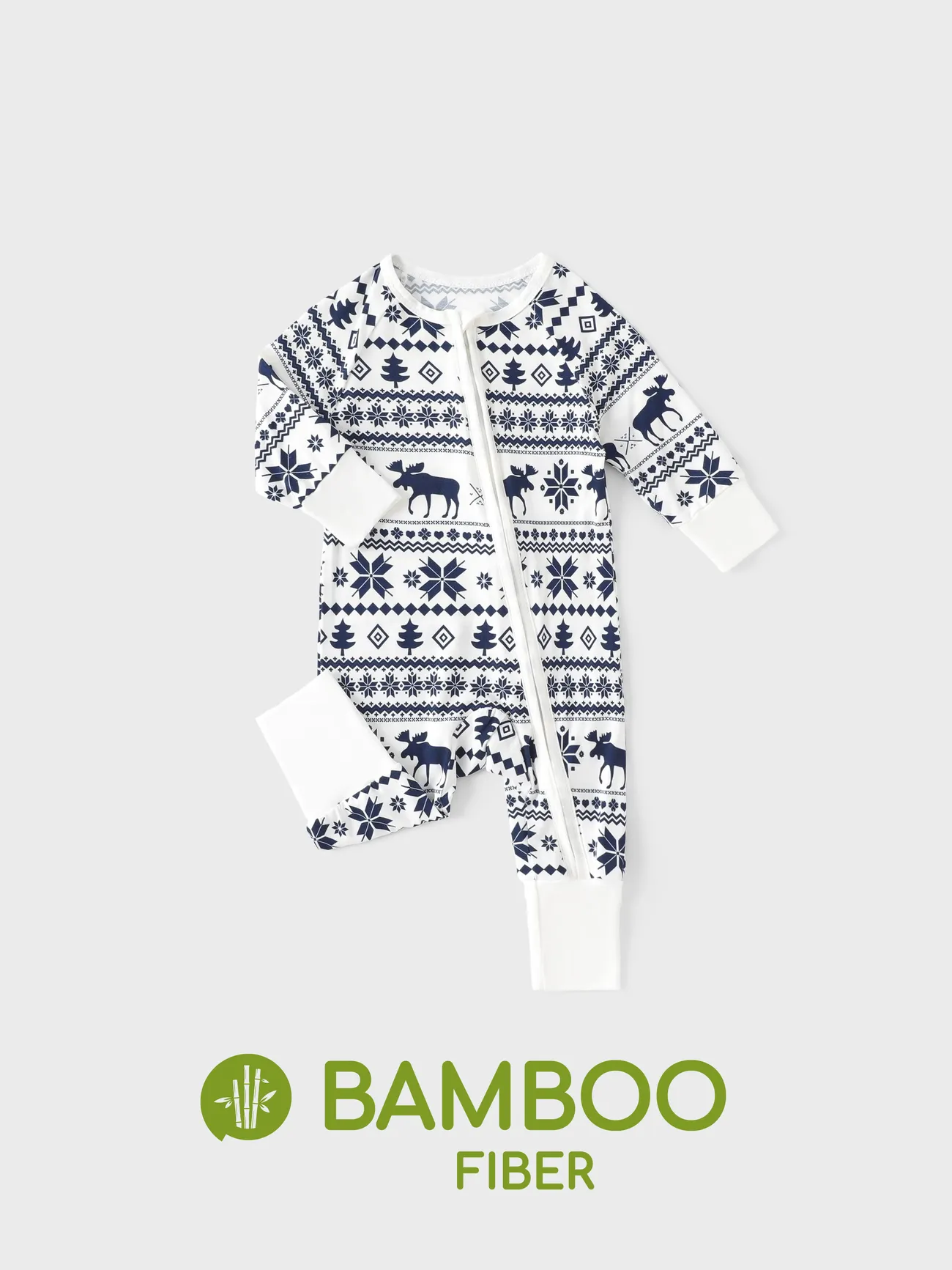 

Bamboo Baby Boy/Girl Christmas Outfit Zip-Up Jumpsuit