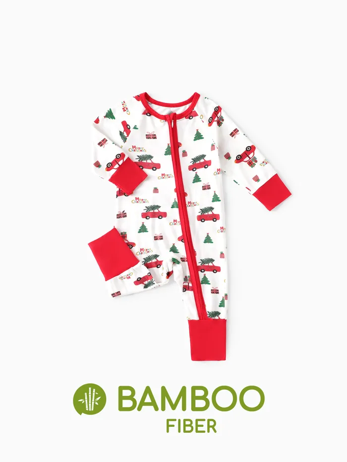 Bambou Noël Bébé Garçon/Fille Combinaison Zippée