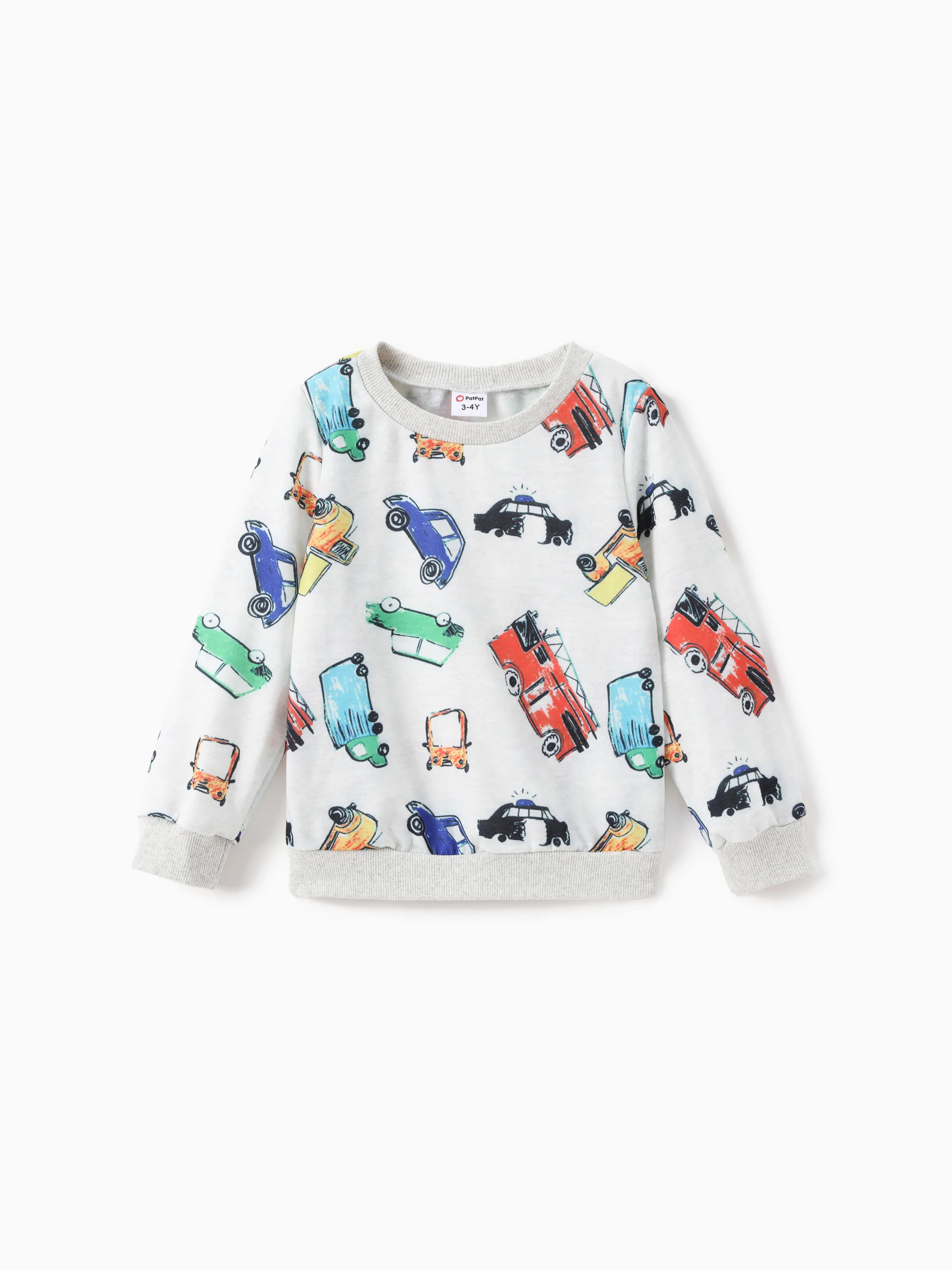 

Toddler Boy Rocket Letter Rainbow/Vehicle Print Pullover Sweatshirt