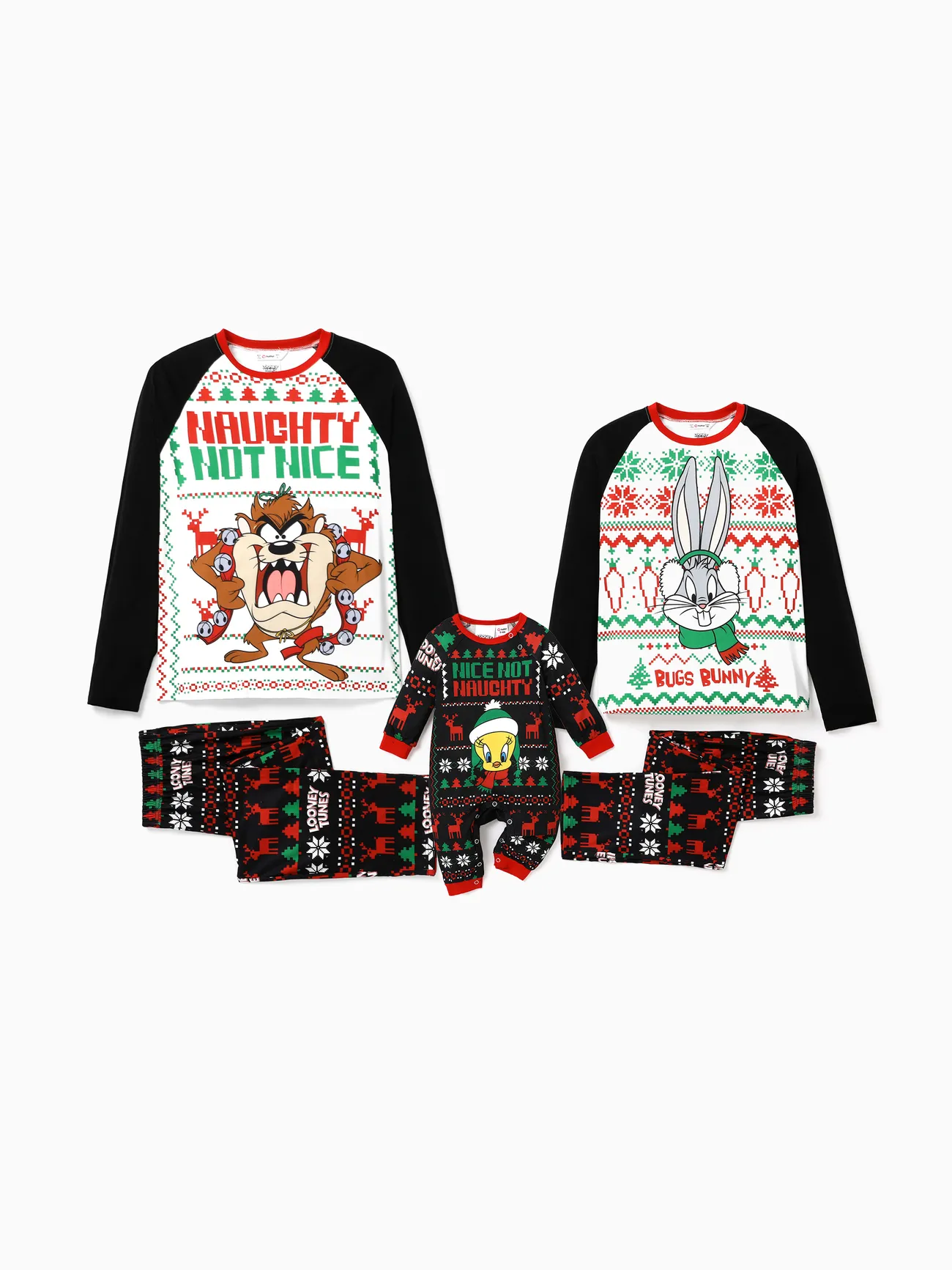 Christmas Family Pajamas Set - Polyester Spandex Blend - 1 Set - Unisex Childlike Christmas Pattern 