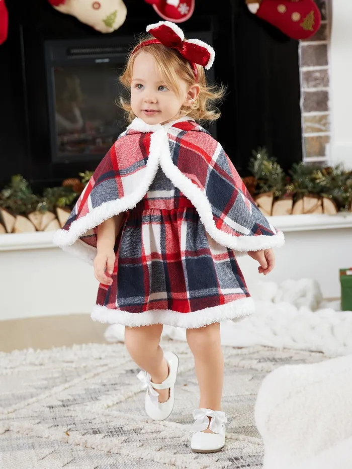 Navidad 2 unidades Bebé Con capucha Dulce Manga larga Traje de falda