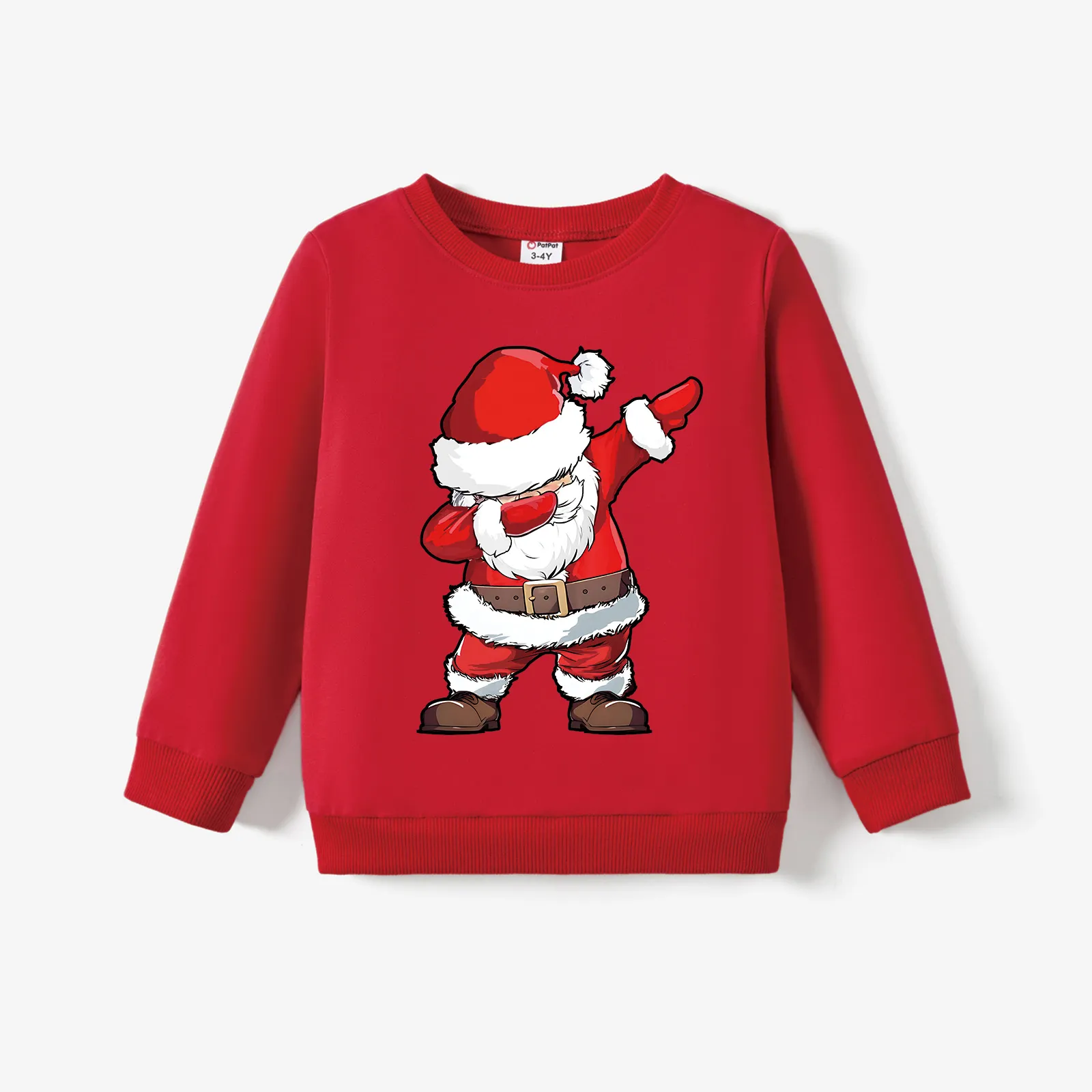 

Christmas Toddler/Kid Boy/Girl Cotton Santa Claus Print Sweatshirt