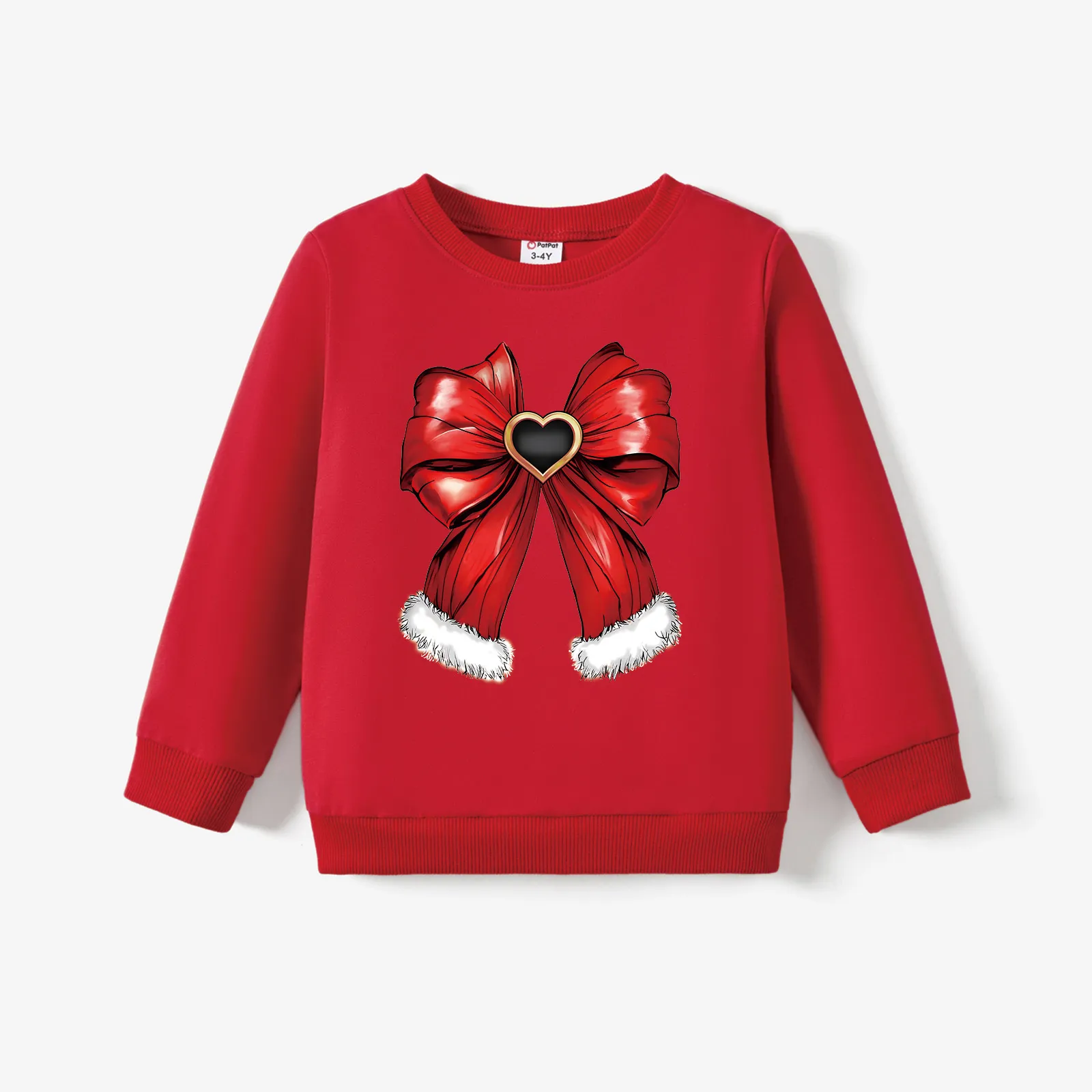 

Christmas Toddler/Kid Boy/Girl Cotton Bow Print Sweatshirt