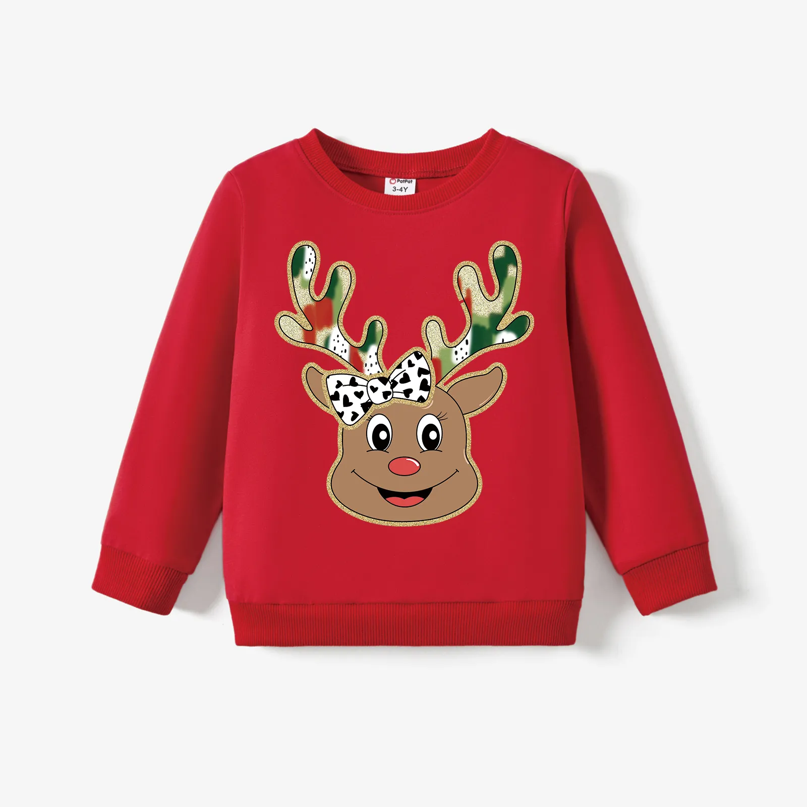 

Christmas Toddler/Kid Boy/Girl Cotton Elk Print Sweatshirt