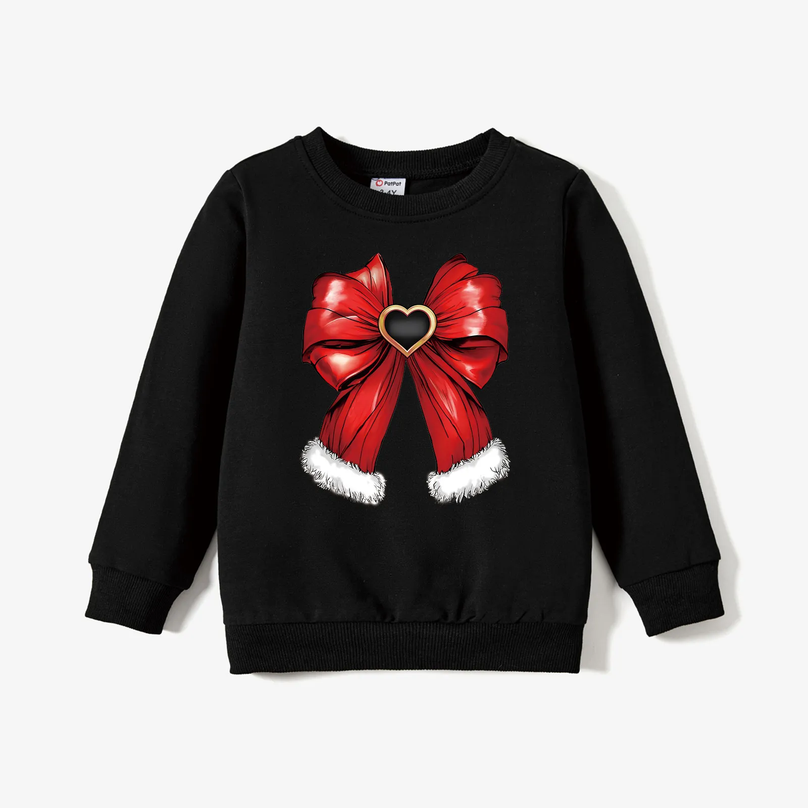 

Christmas Toddler/Kid Boy/Girl Cotton Bow Print Sweatshirt