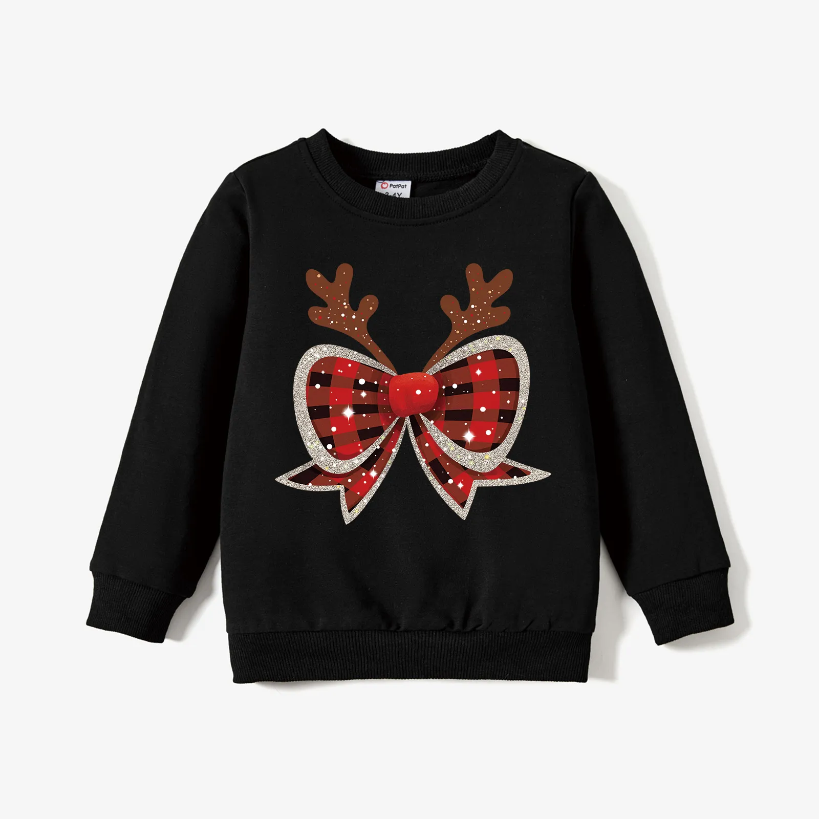 

Christmas Toddler/Kid Boy/Girl Cotton Bow Print Sweatshirt