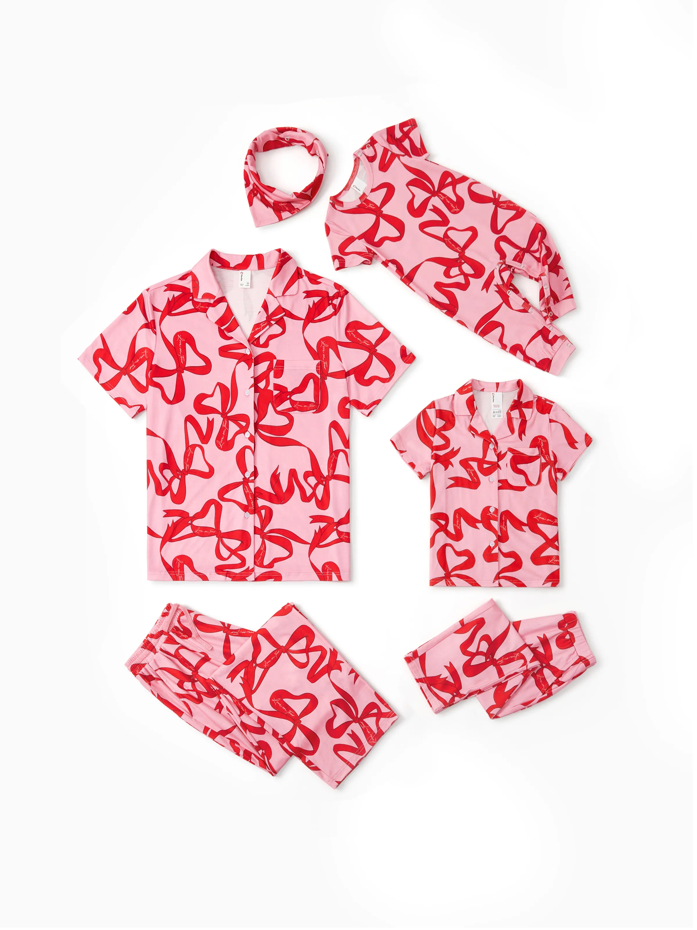 Valentine's Day Mommy and Me Heart-Shaped Pink Pajamas Set