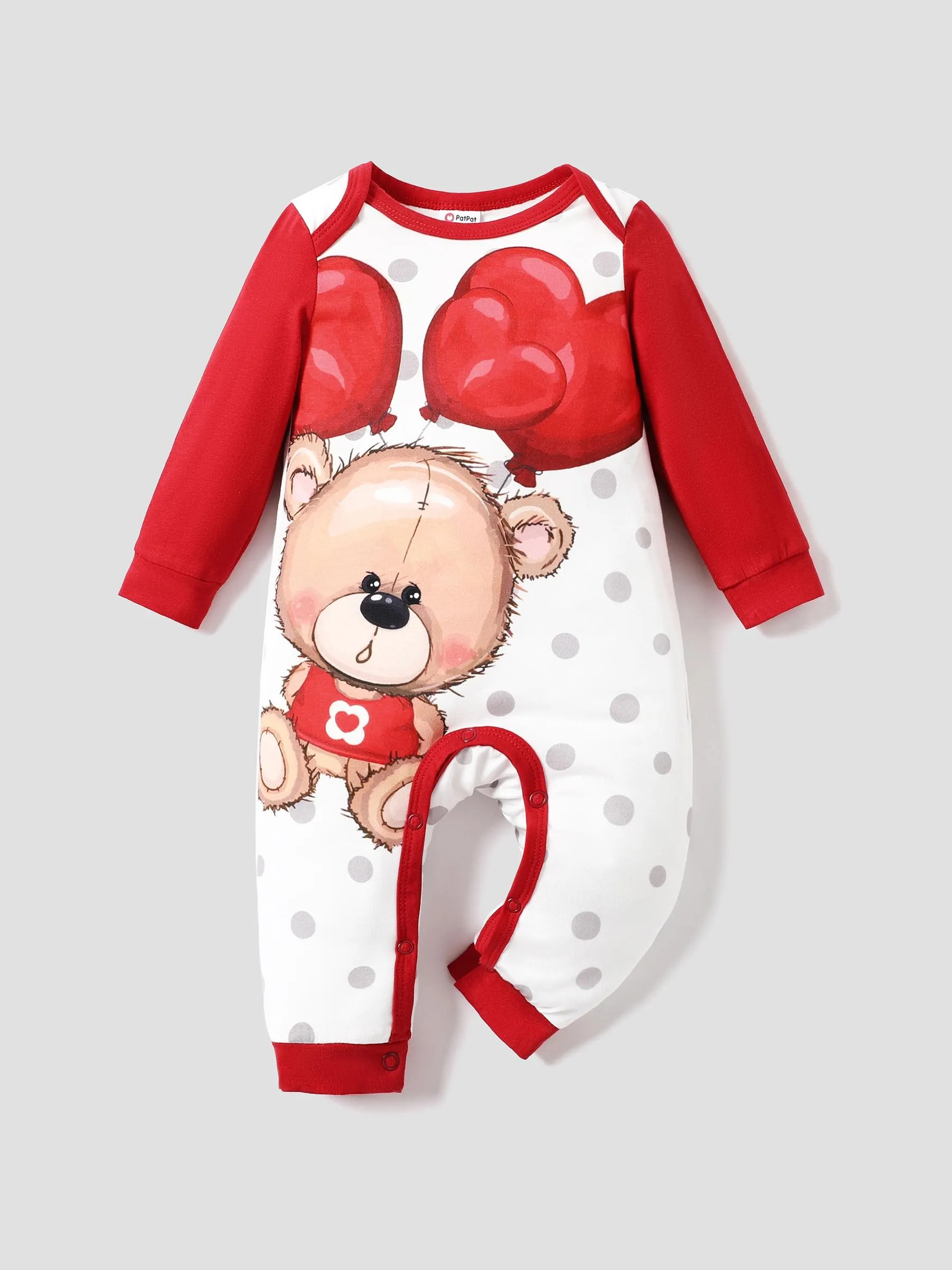 

Valentine's Day Baby Girl/Boy Sweet Animal-patterned Jumpsuit