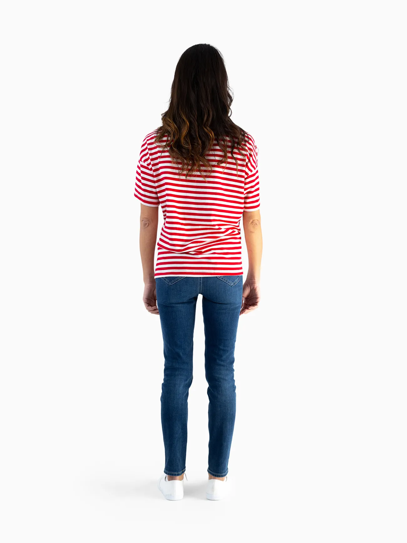 Women - The Smurfs Family matching 1pc Cotton Valentine's Day Stripe Top/Jumpsuit - Red - image 3