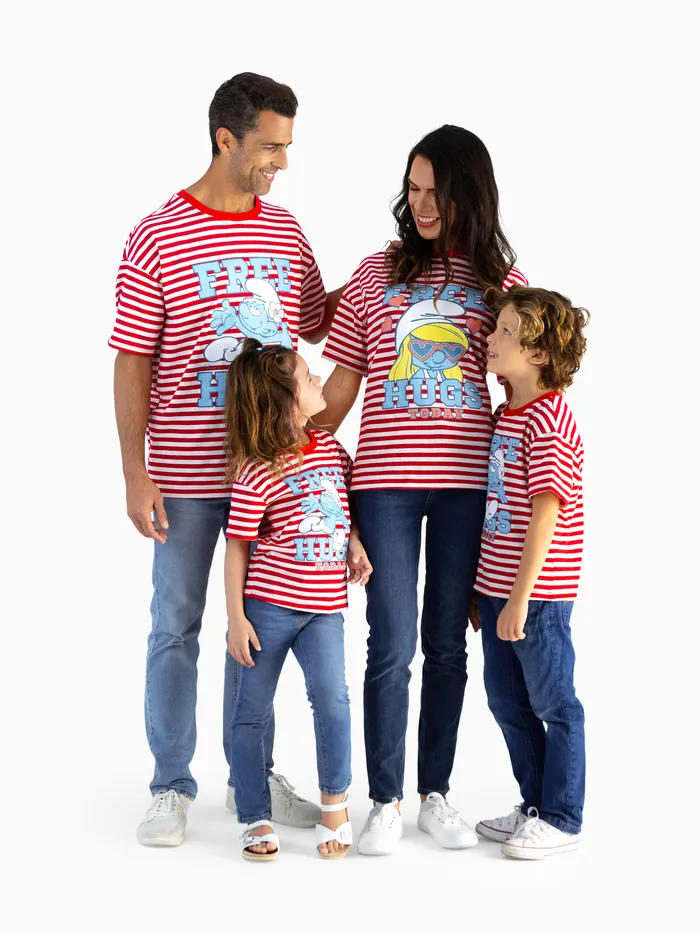 The Smurfs Family matching 1pc Cotton Valentine's Day Stripe Top/Jumpsuit