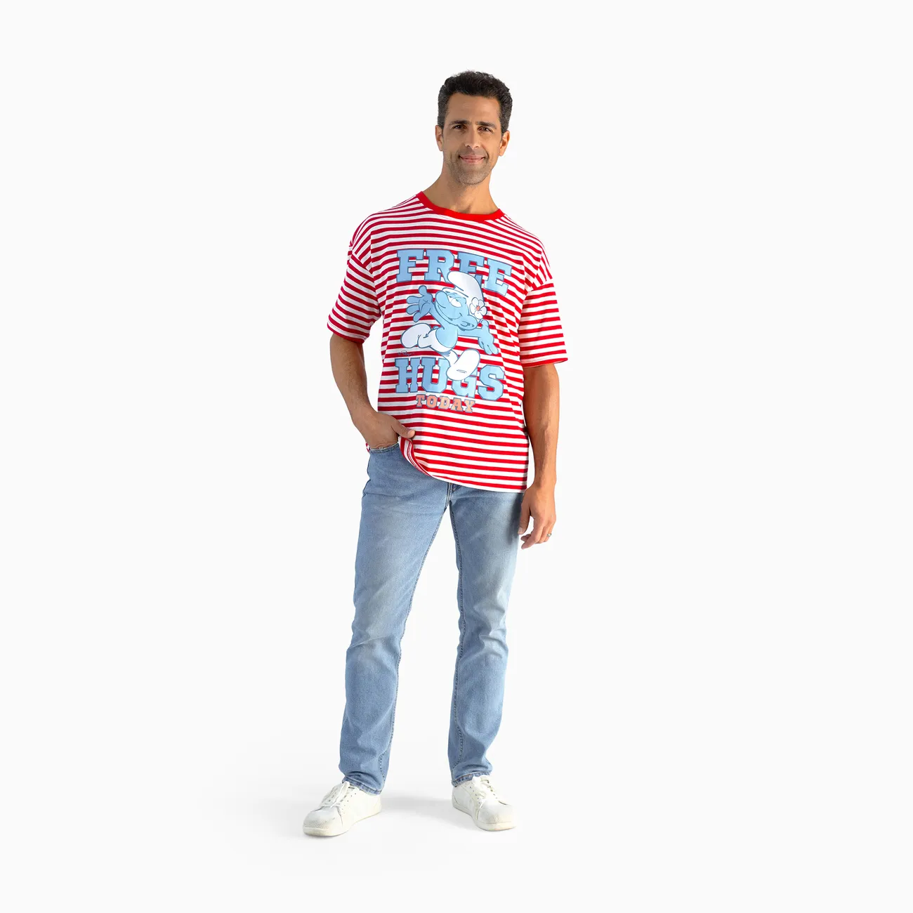 The Smurfs Family matching 1pc Cotton Valentine's Day Stripe Top/Jumpsuit