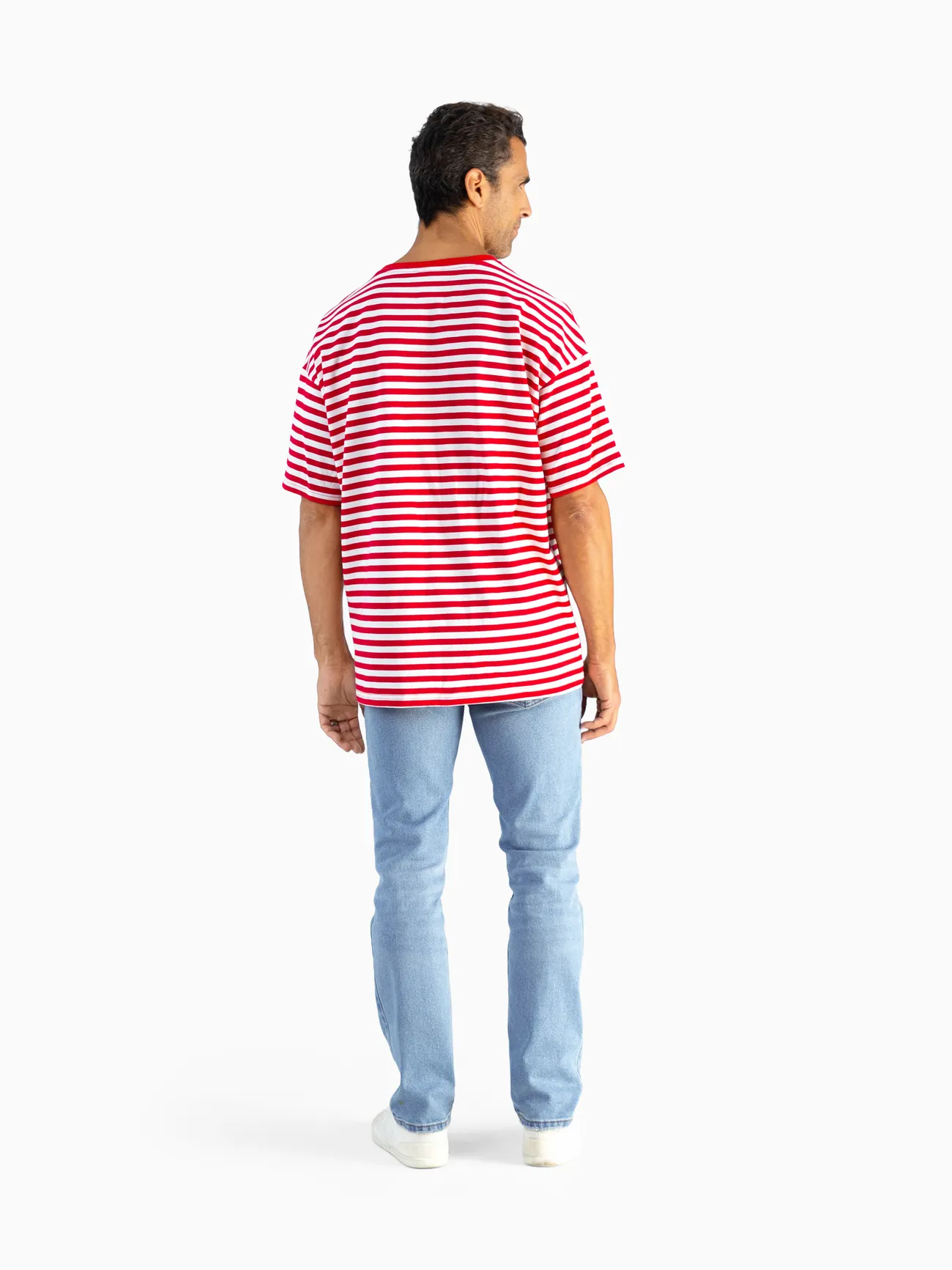 Men - The Smurfs Family matching 1pc Cotton Valentine's Day Stripe Top/Jumpsuit - Red - image 18