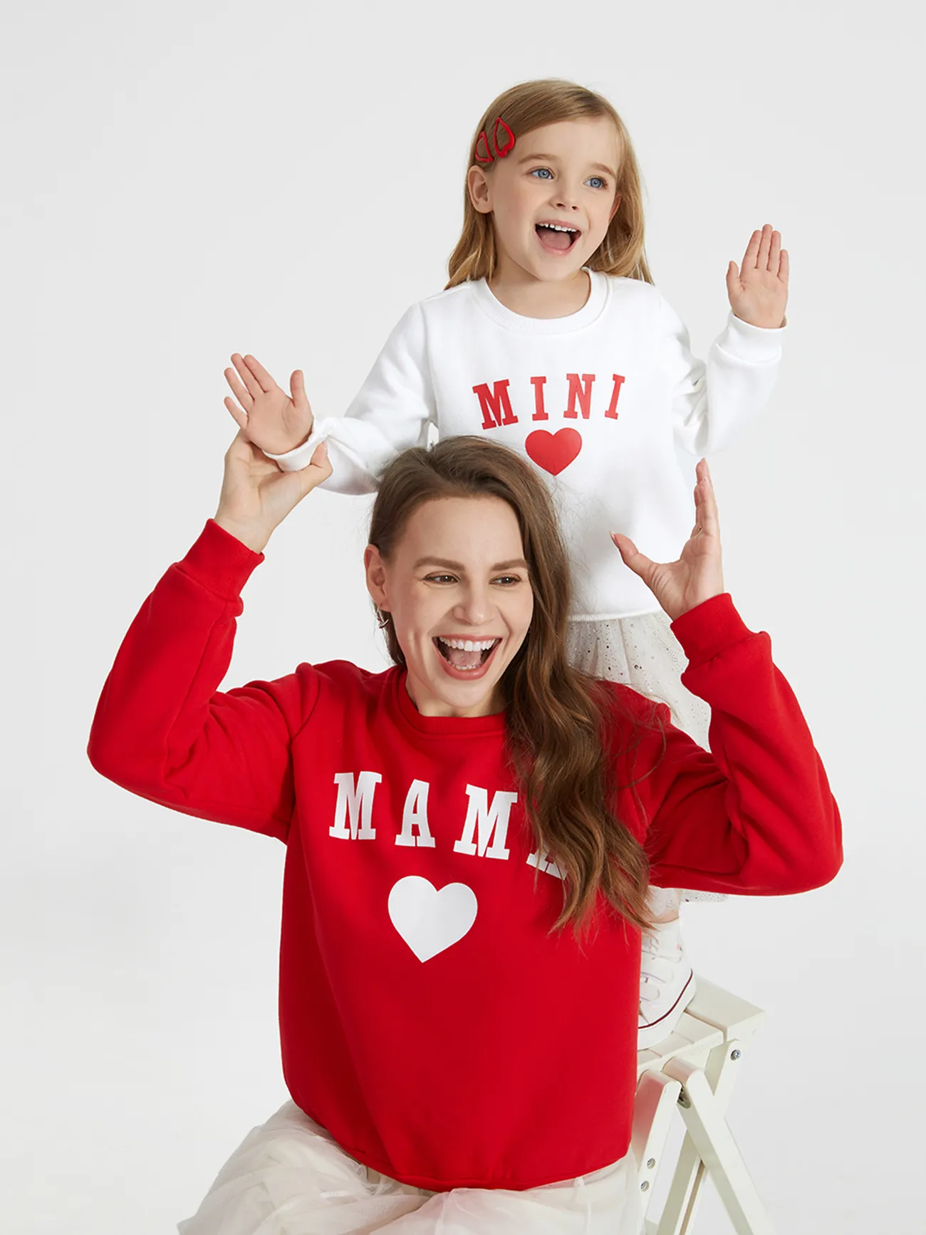 Tops de manga larga Mommy and Me Solid Letters & Love Print