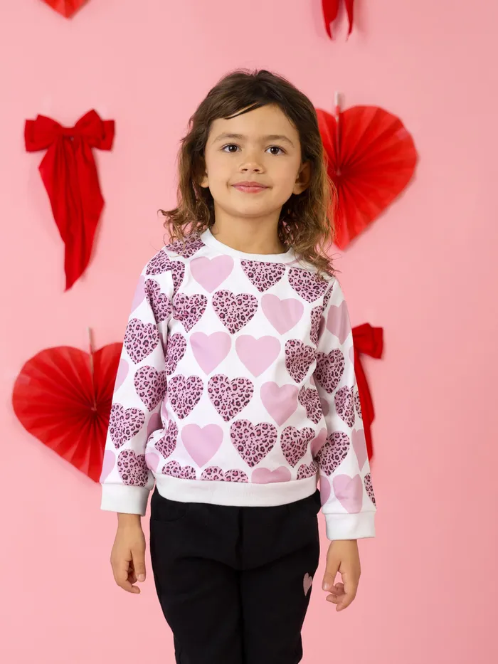 Toddler Girl's Purple Heart-shaped Sweatshirt