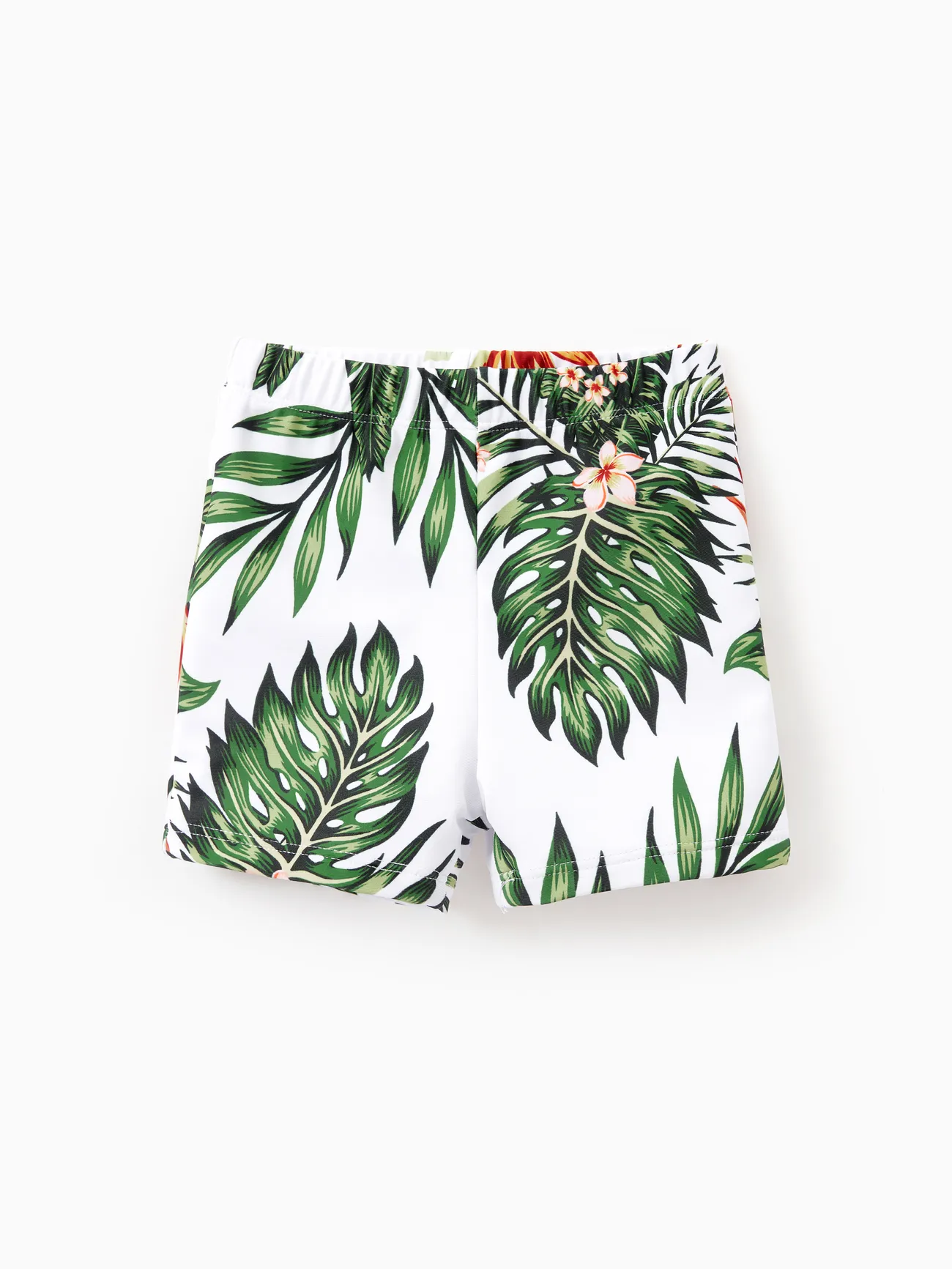 Baby Boy - One Piece Plant Printed Family Matching Swimsuit - White - image 15