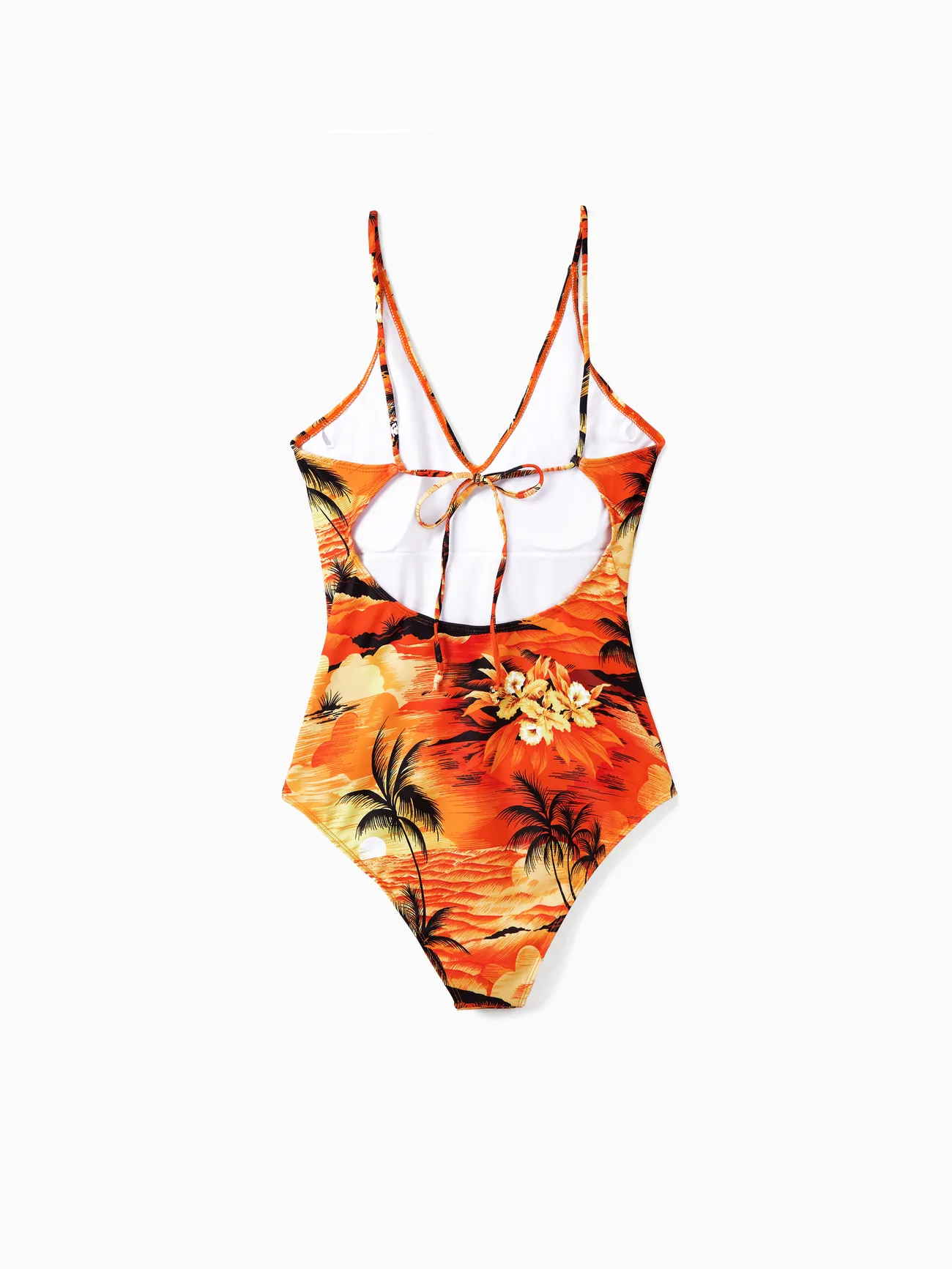 Women - Tropical Hawaiian Swimsuits for Family Matching Swimwear - Orange - image 3