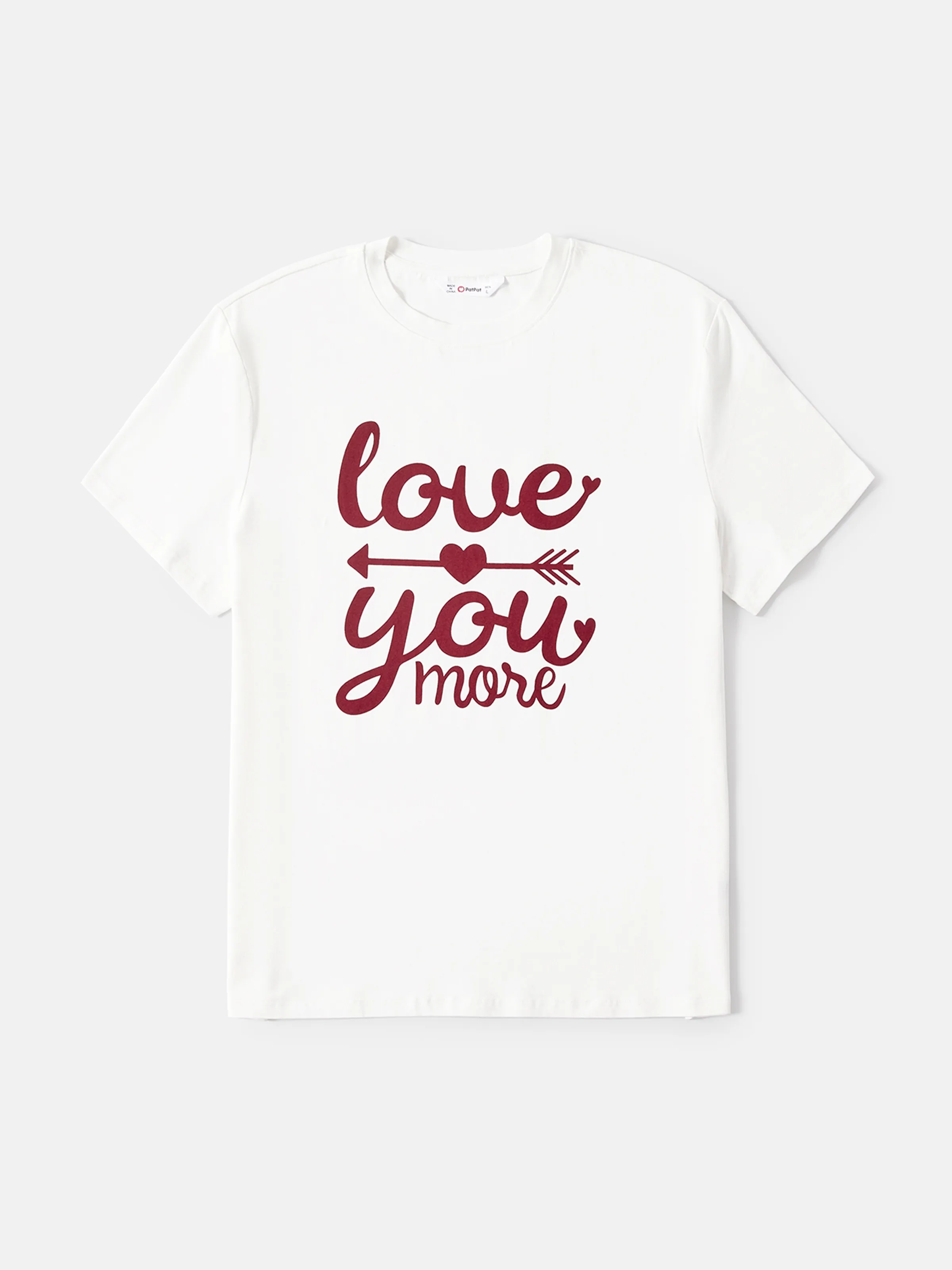 camiseta familiar de manga corta con estampado de letras y algodón a juego
