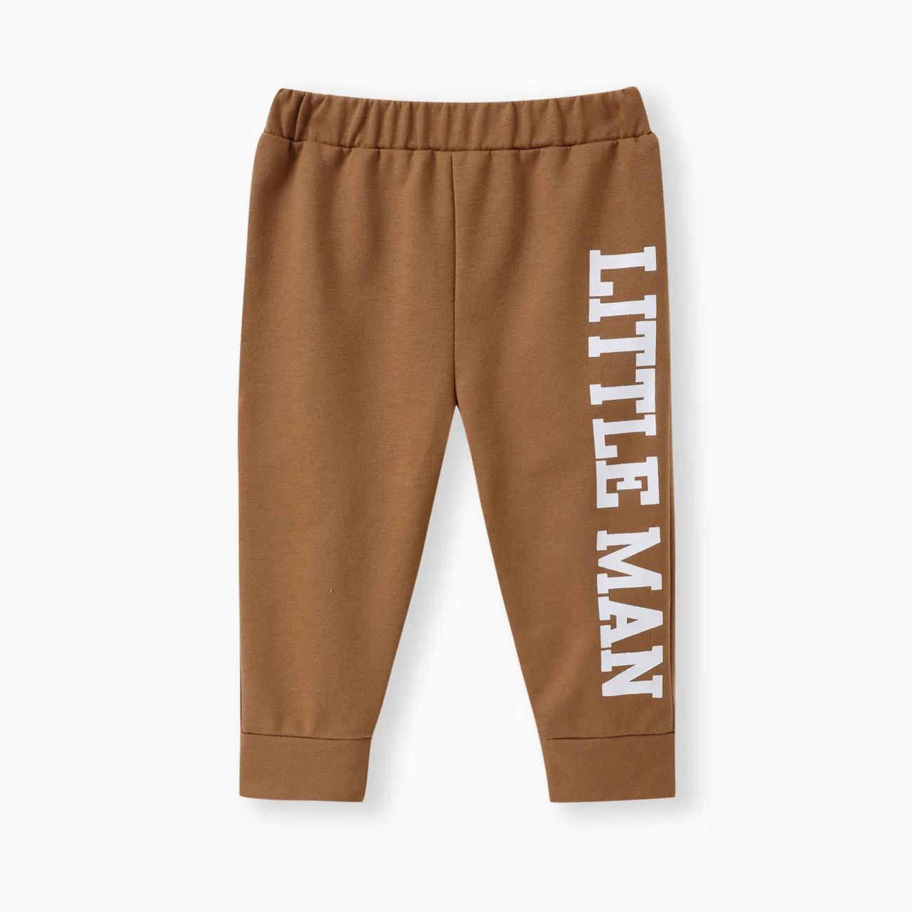 braun - 3-teiliges Baby-Set aus geripptem Sweatshirt und Patchwork-Waffelhosen und Jogginghosen für Jungen mit Knöpfen - image 7