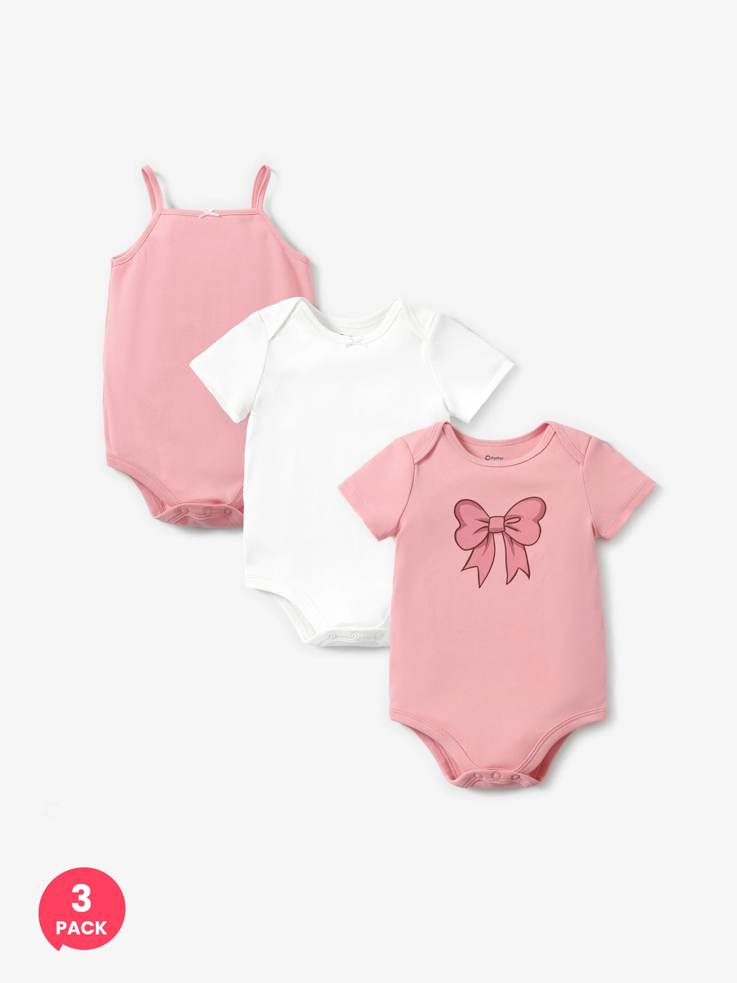 

3-Pack Organic Cotton Baby Girl Romper