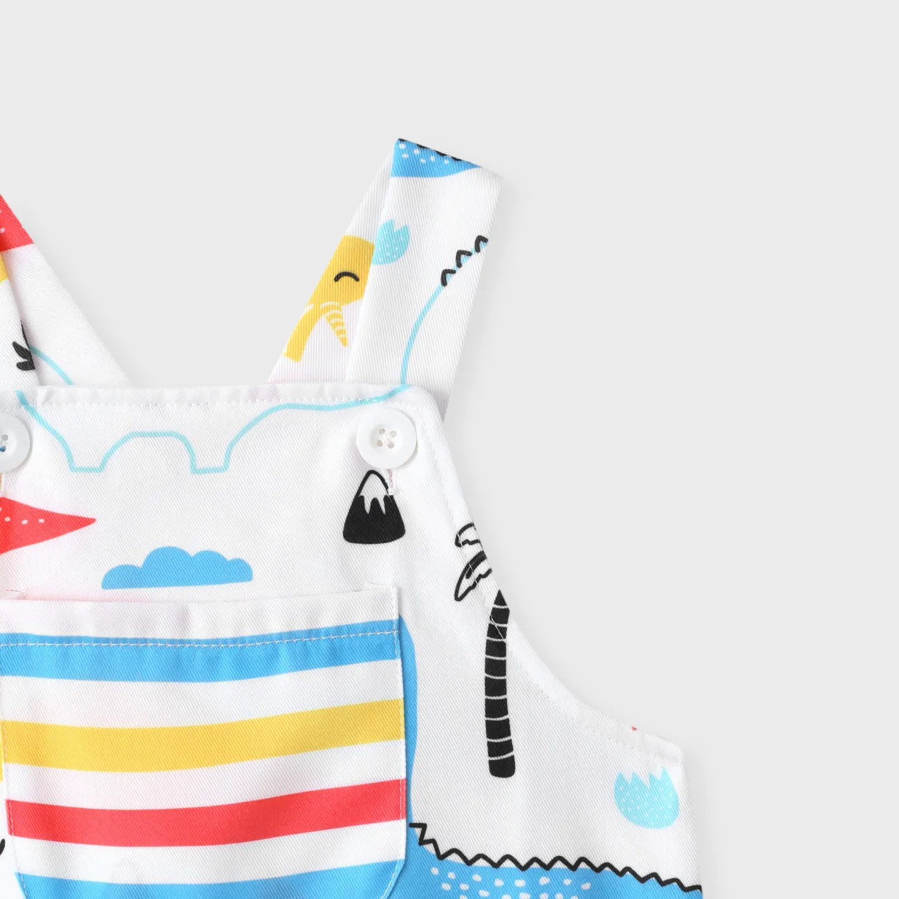 Multicolor - Conjunto de camisa de lazo de lunares para bebé niño de 3 piezas y pantalón corto con estampado de jirafa y mono con estampado de dinosaurios - image 8
