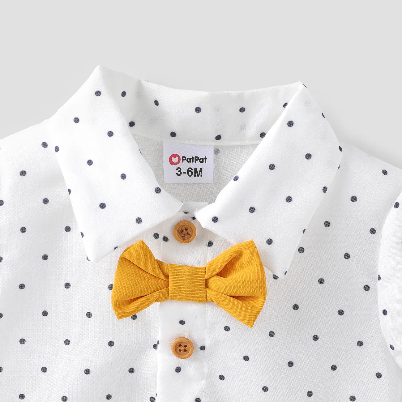 Multicolor - Conjunto de camisa de lazo de lunares para bebé niño de 3 piezas y pantalón corto con estampado de jirafa y mono con estampado de dinosaurios - image 3