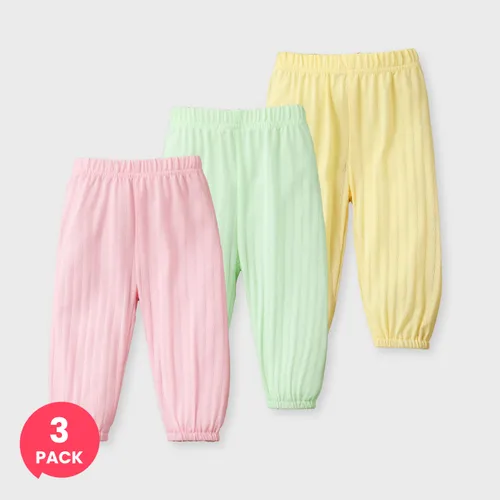 Paquete de 3 pantalones casuales básicos de color sólido