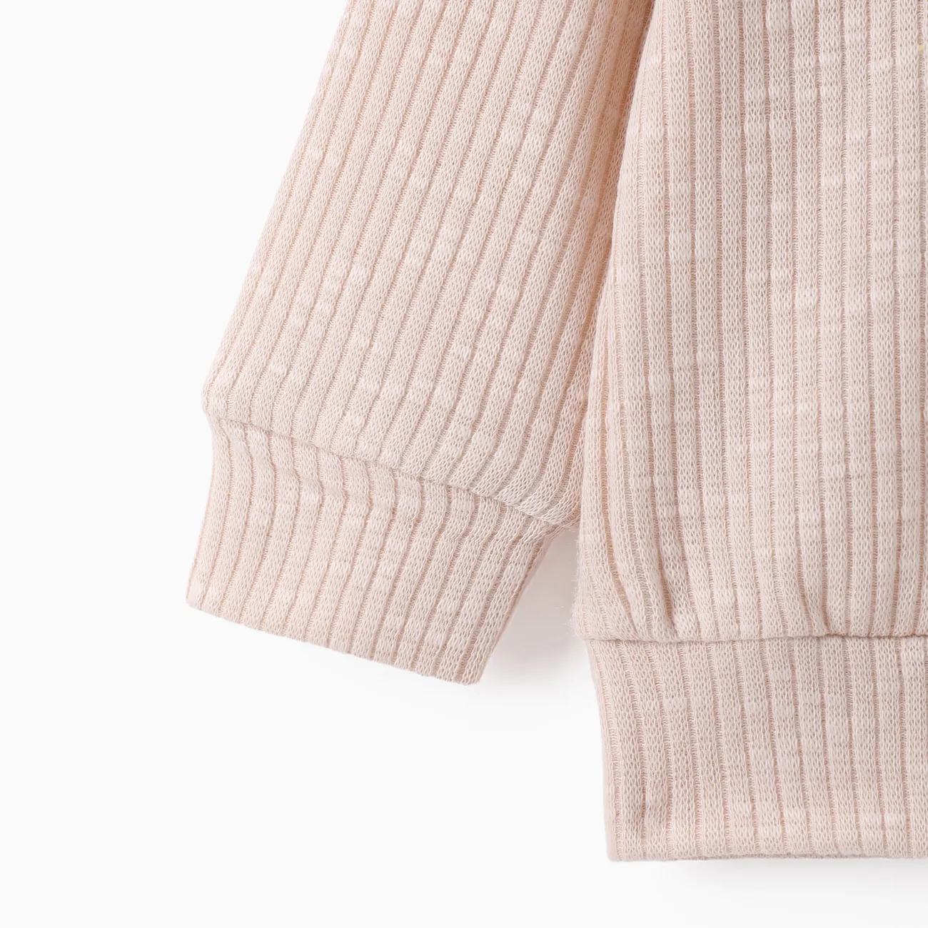 braun - 3-teiliges Baby-Set aus geripptem Sweatshirt und Patchwork-Waffelhosen und Jogginghosen für Jungen mit Knöpfen - image 5