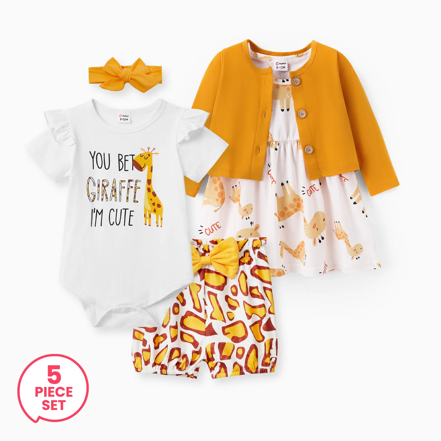 

5-Piece Baby Girl Childlike Giraffe Story Set