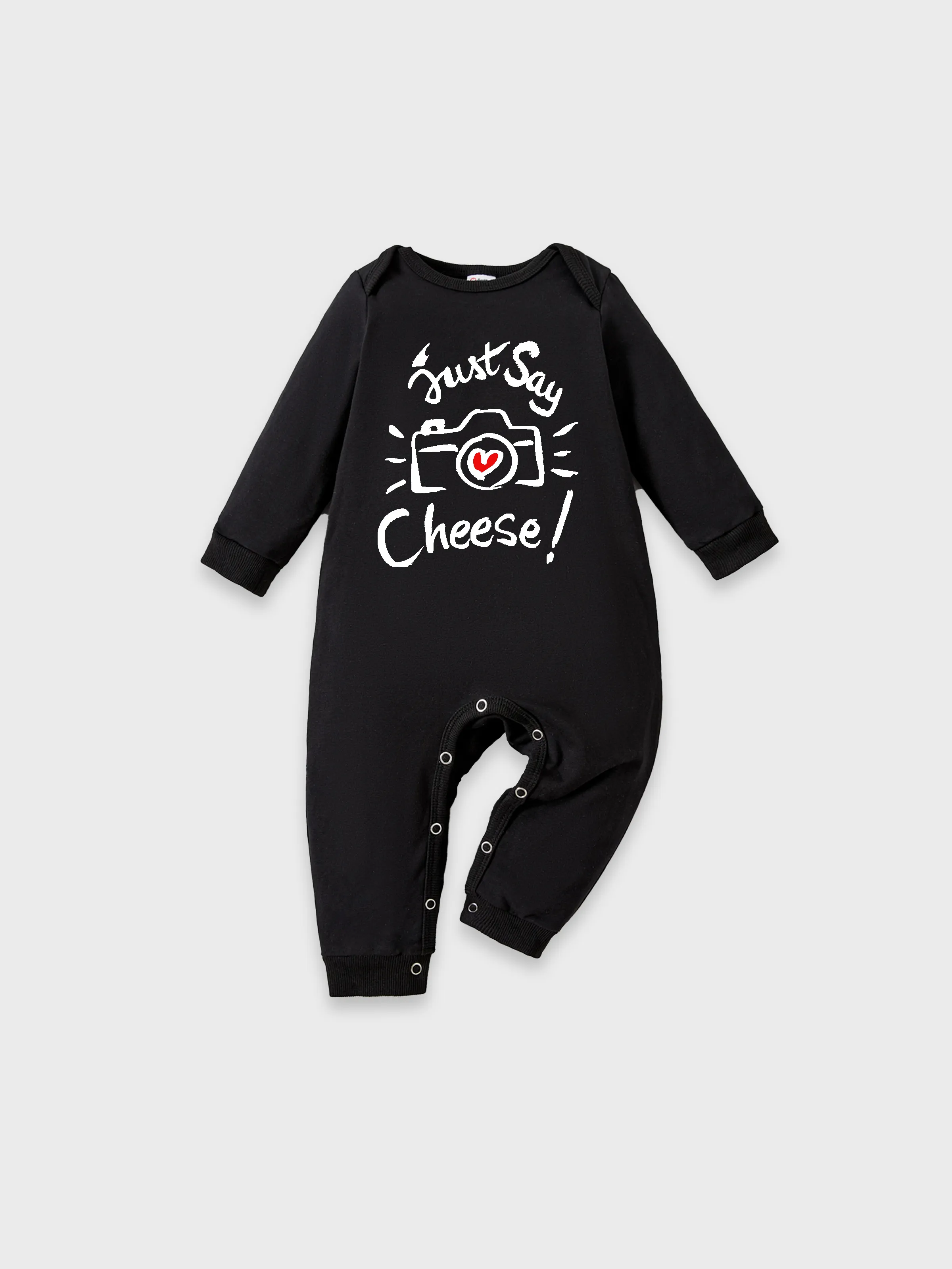 

Baby Boy/Girl Cotton Camera & Letter Print Jumpsuit