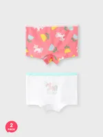 

2-Pack Toddler/Kid Girl Animal-themed Cotton Fabric Stitching Underwear