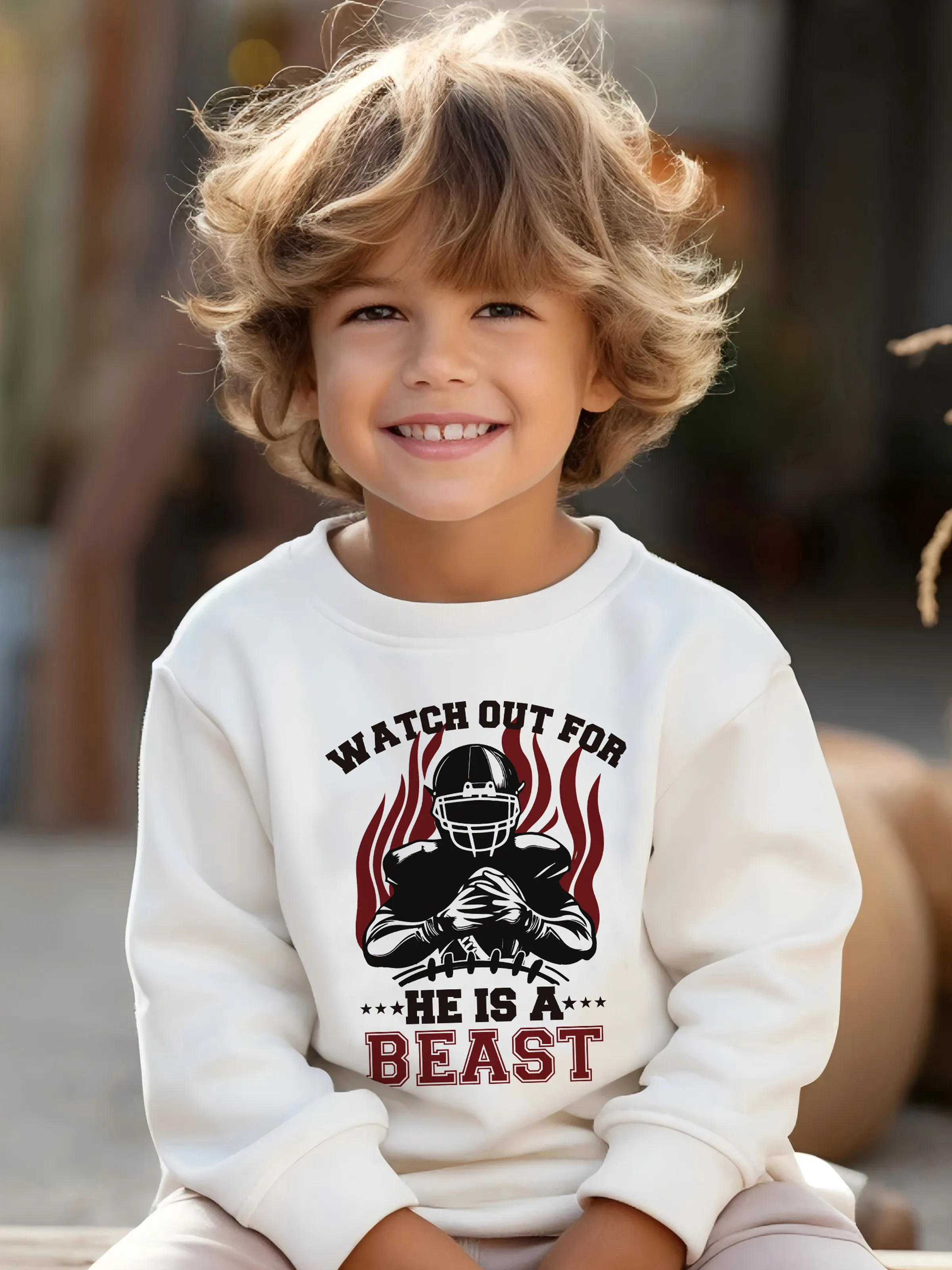 Toddler/Kid Boy Cotton Letter Print Sweatshirt