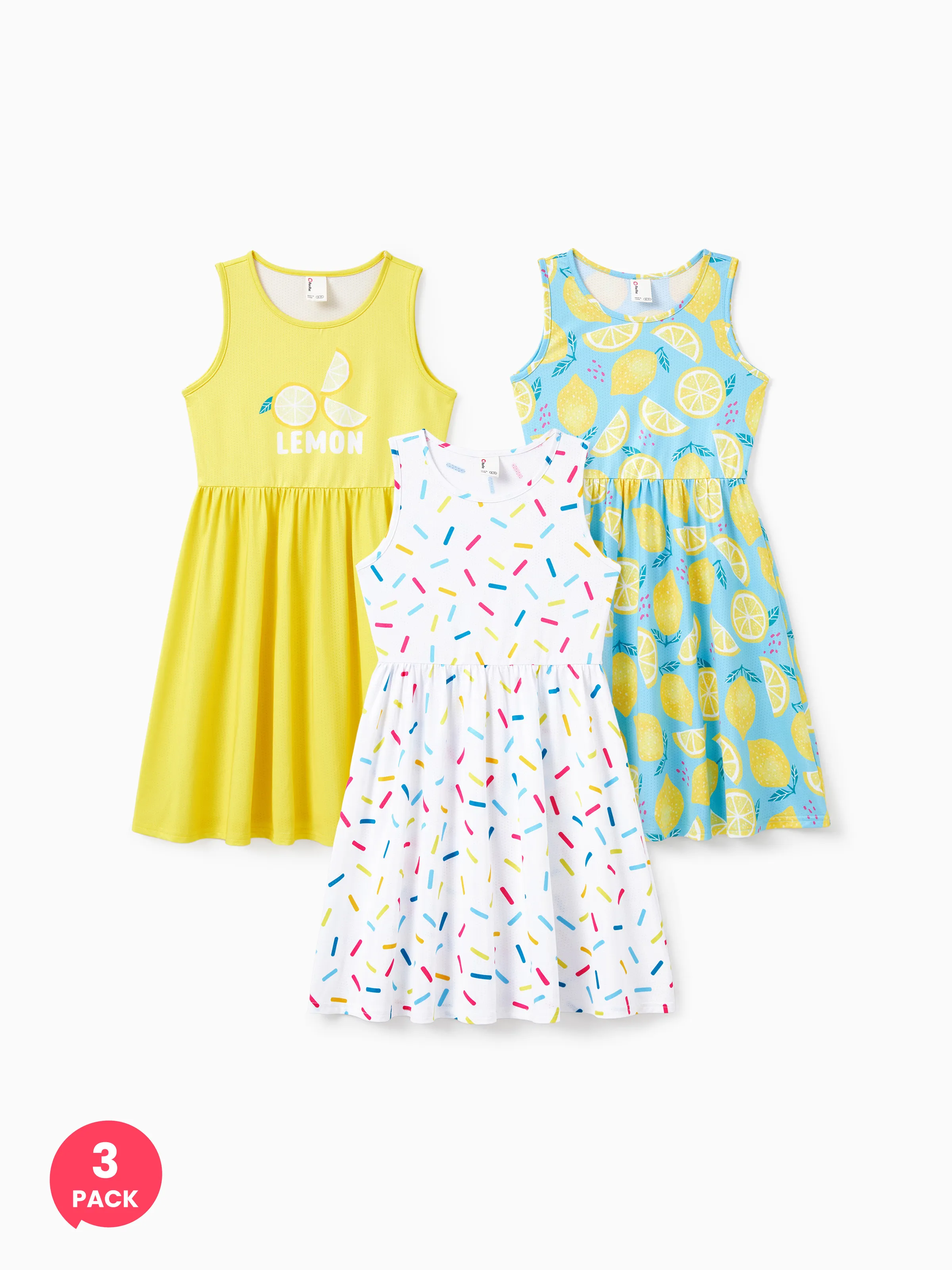 

3pcs Toddler Girl Fruit-themed Casual Dresses