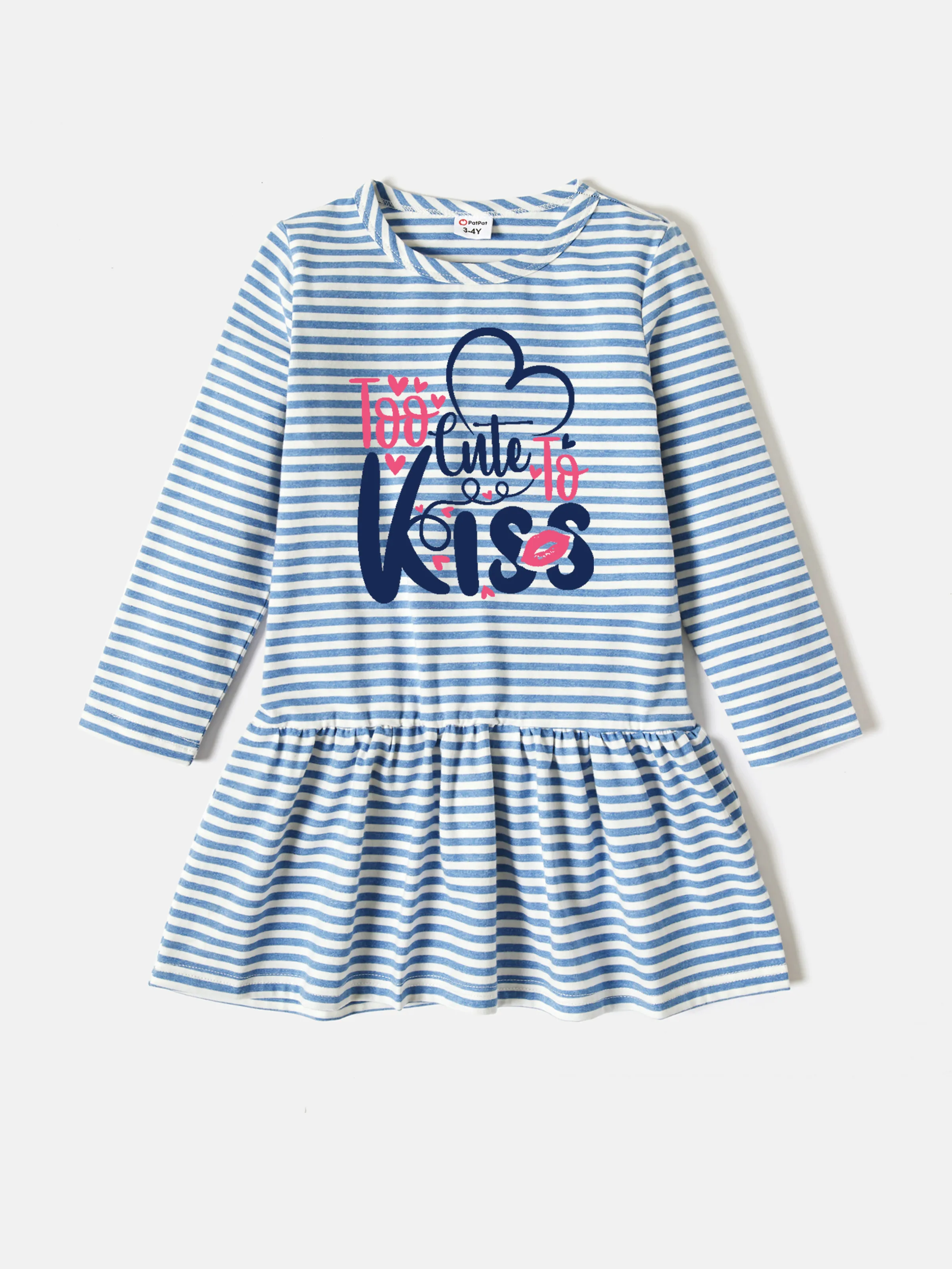 

Valentine's Day Toddler/Kid Girl Cotton Letter Print Dress