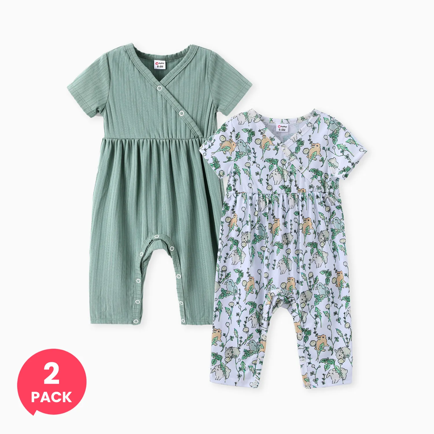 

Easter 2-Pack Baby Girl Textured Romper