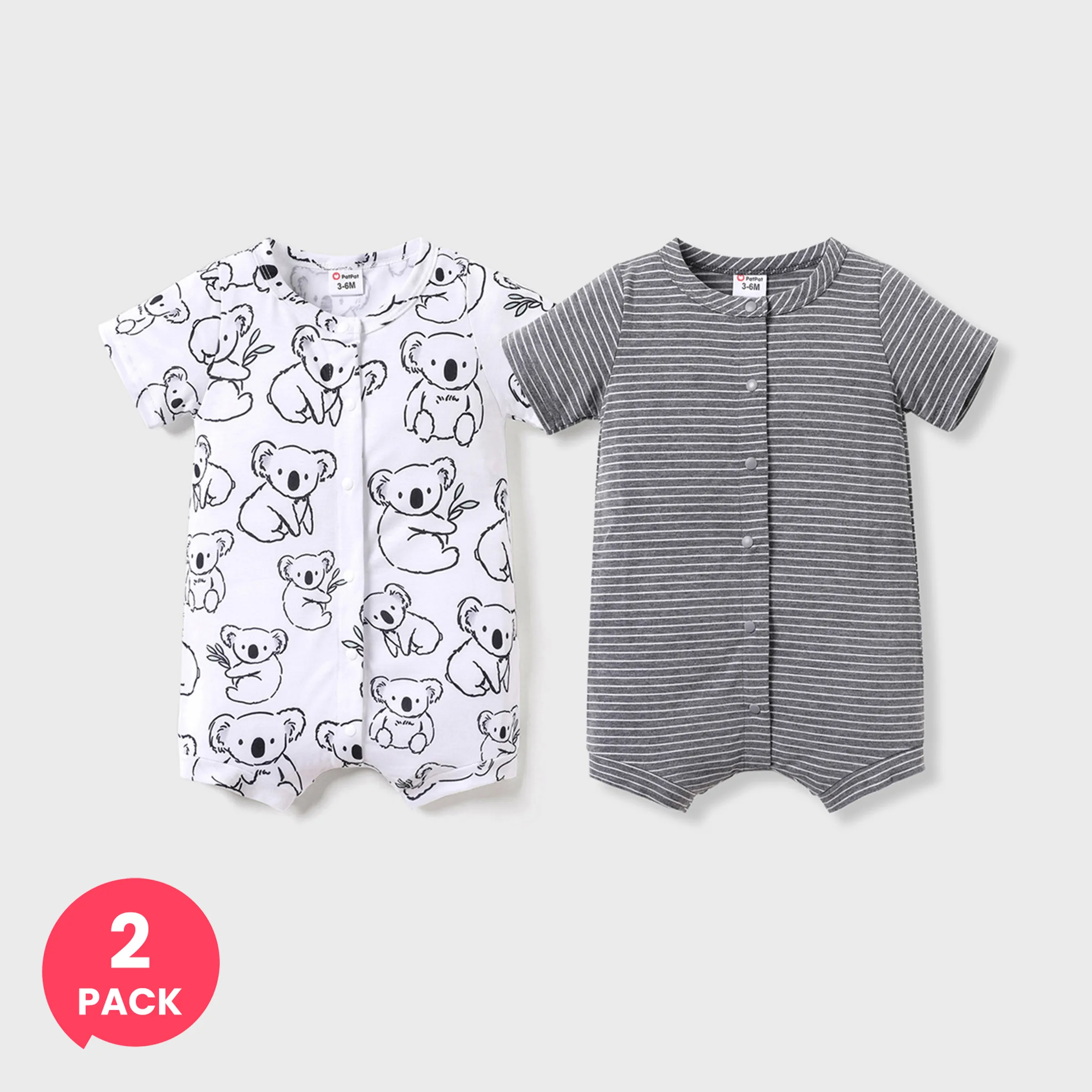 

2-Pack Baby Boy Koala & Striped Romper