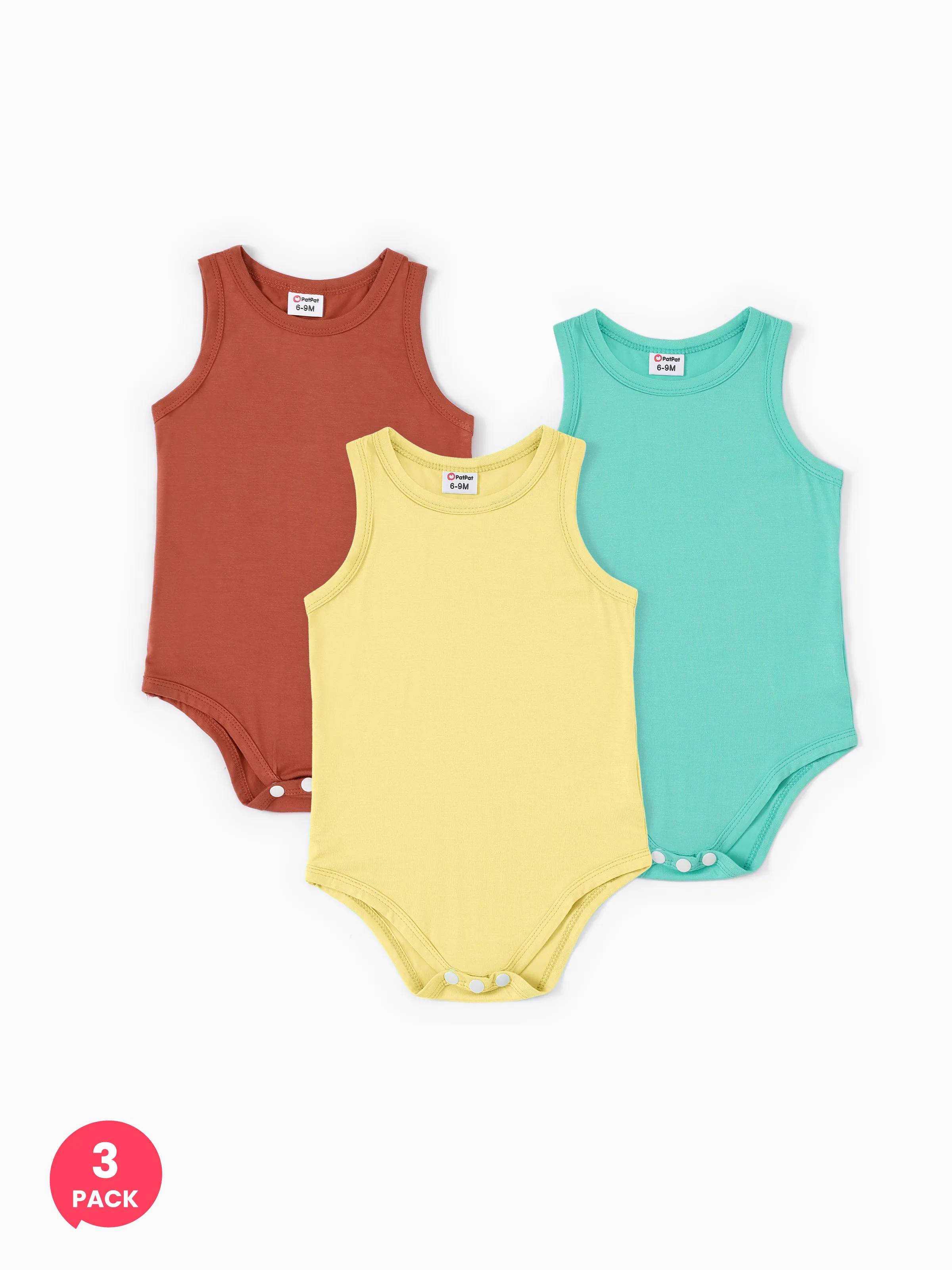 3-Pack Baby Boy/Girl Modal Solid Color Bodysuits