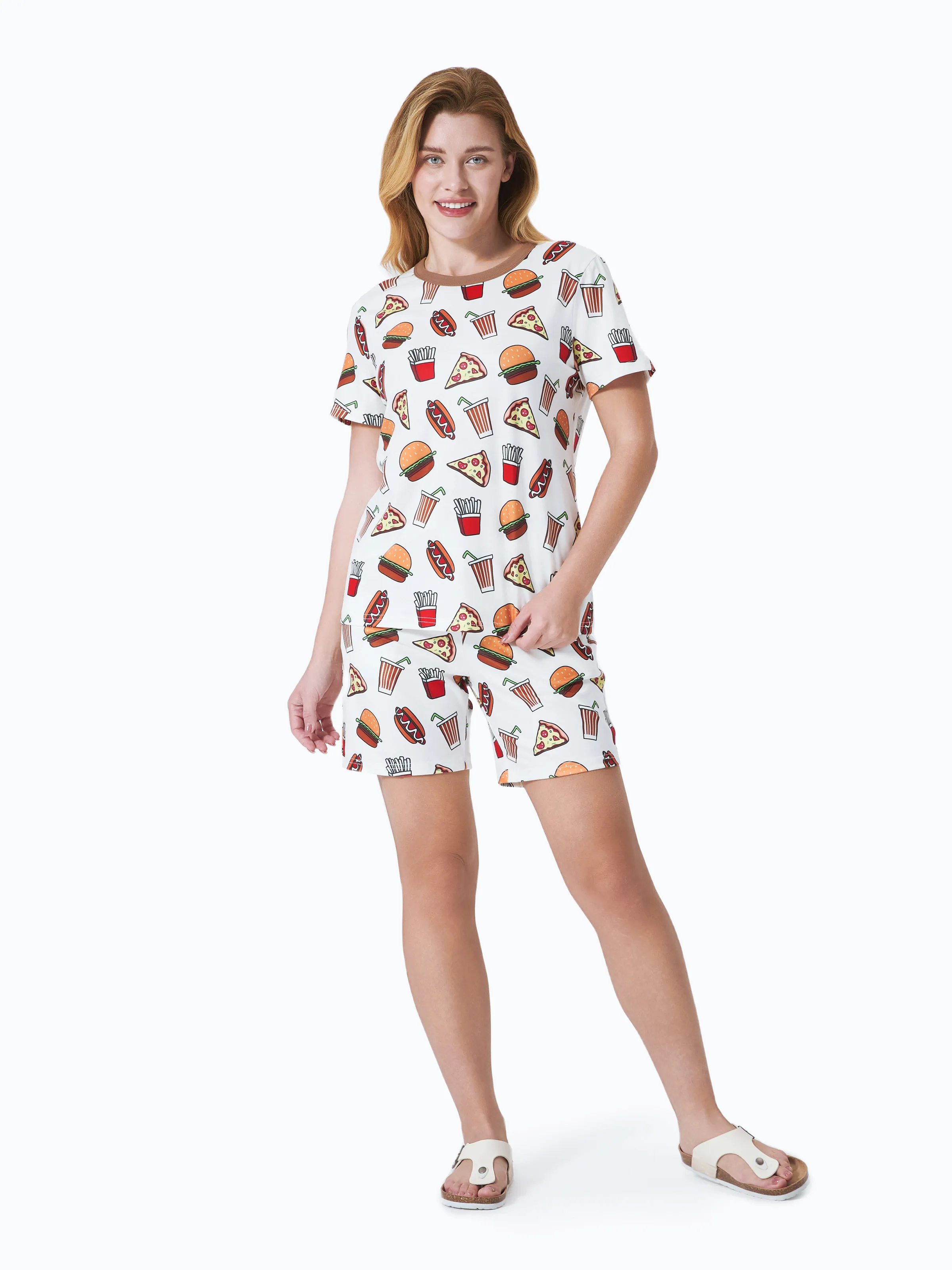 

Family Matching Junk Food Pattern Short-sleeve Pajamas Set