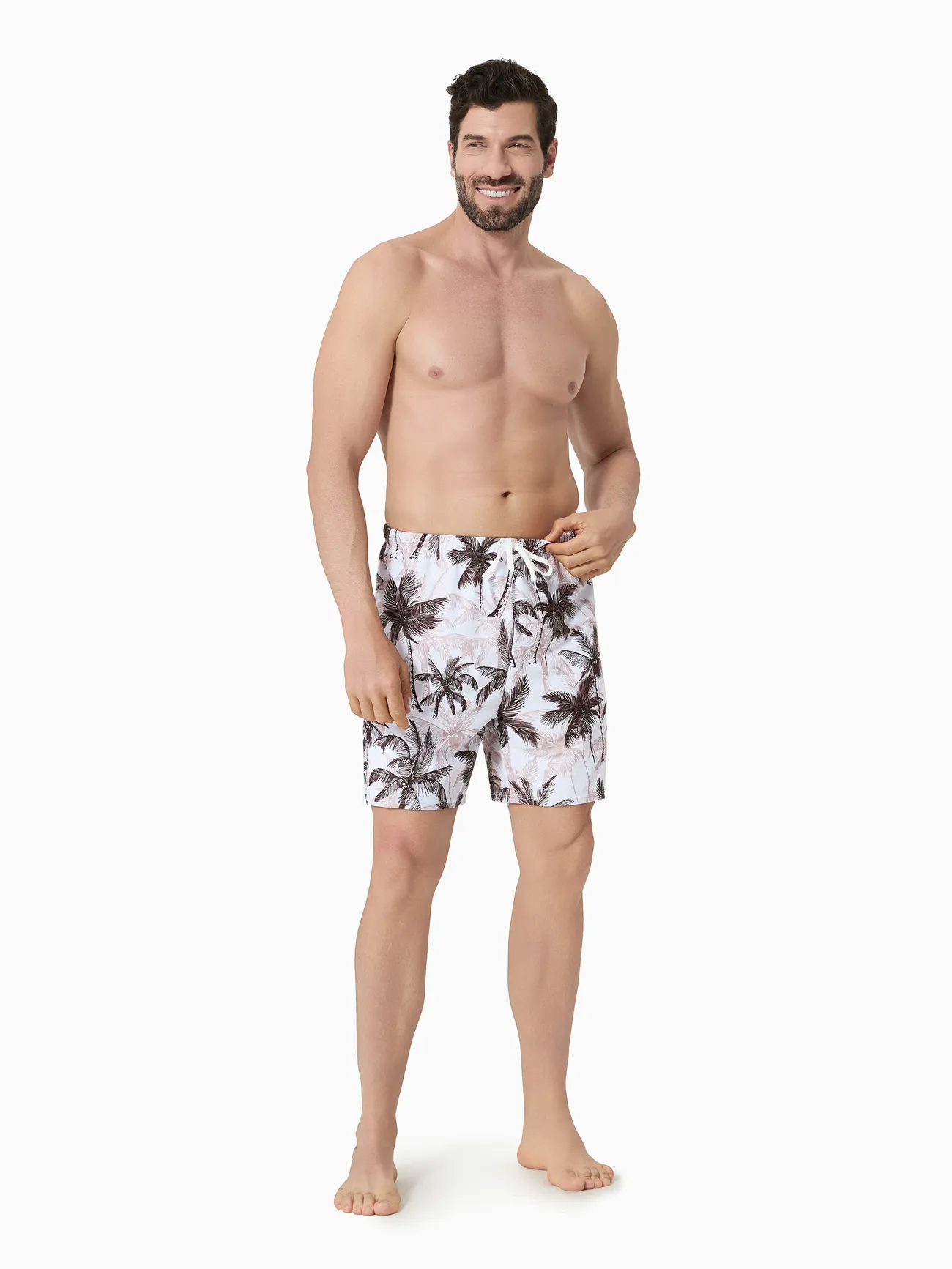 Men - Matching Family Swimsuits Khaki - Coconut Tree Tankini or Swim Trunks - Khaki - image 17