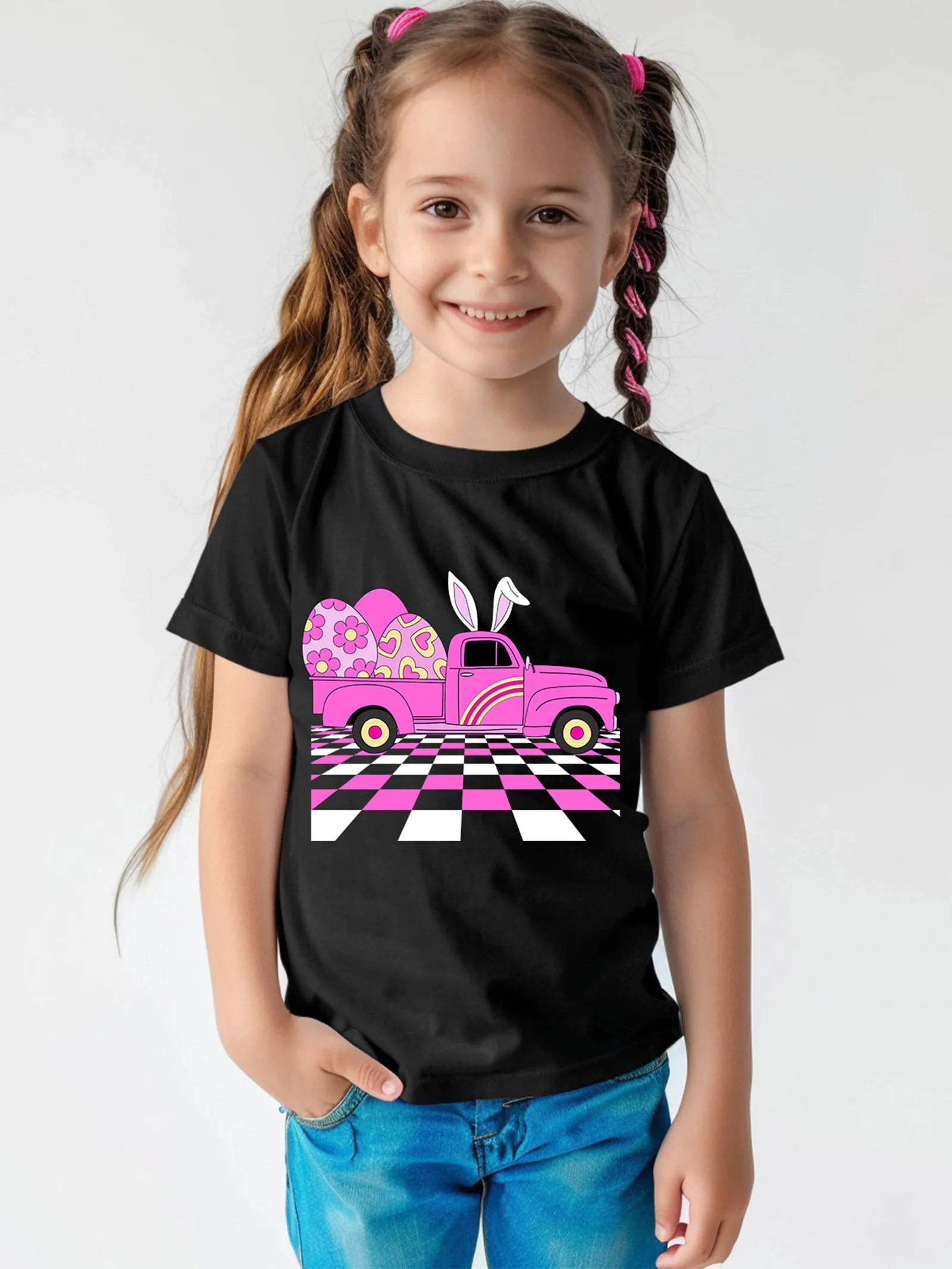 

Easter Toddler/Kid Girl Cotton Car Print Tee