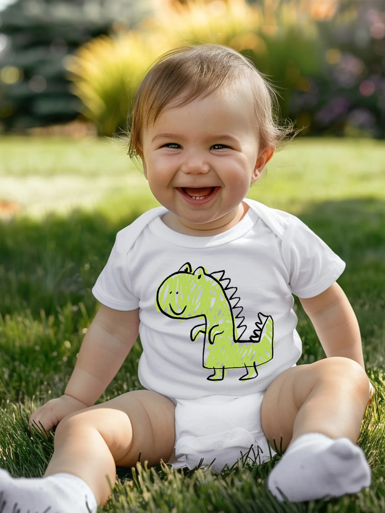 

Baby Boy Cotton Dinosuar Print Romper