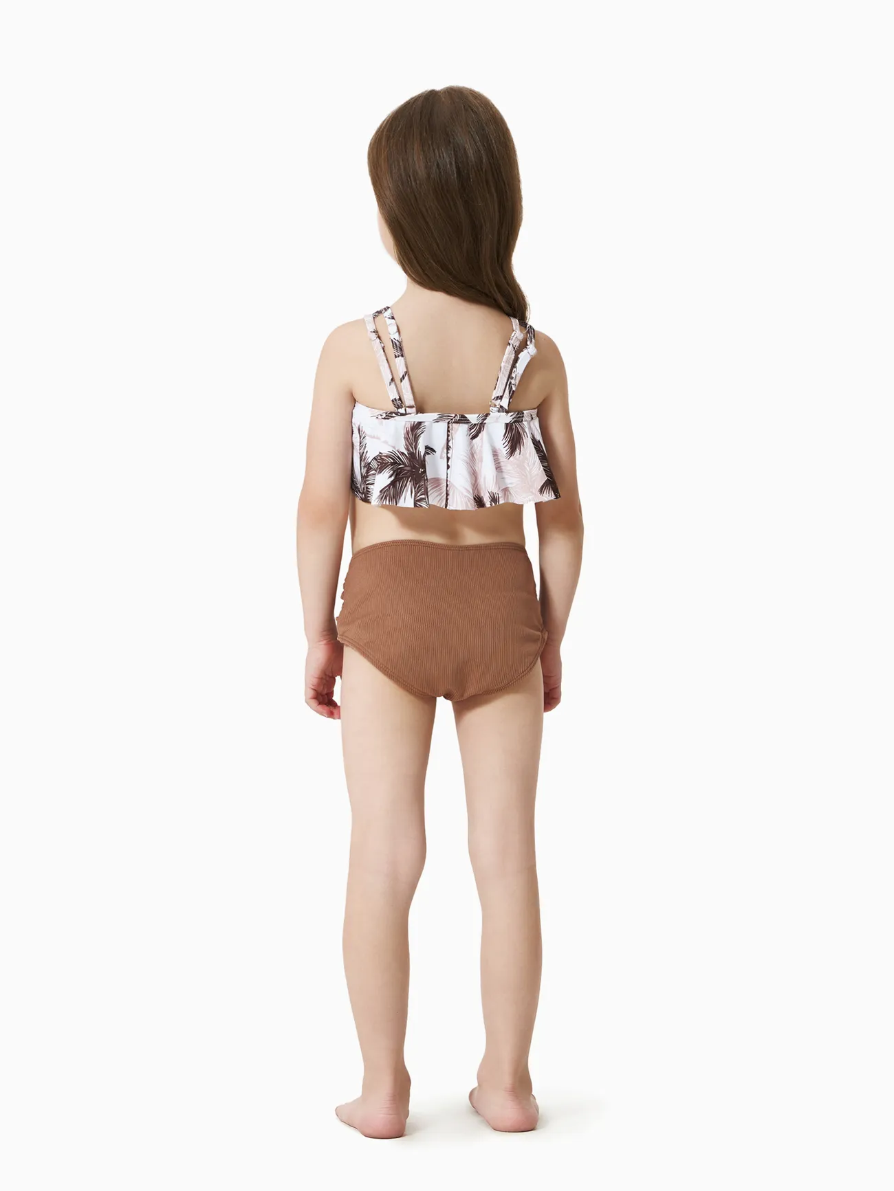 Girl - Matching Family Swimsuits Khaki - Coconut Tree Tankini or Swim Trunks - Khaki - image 8