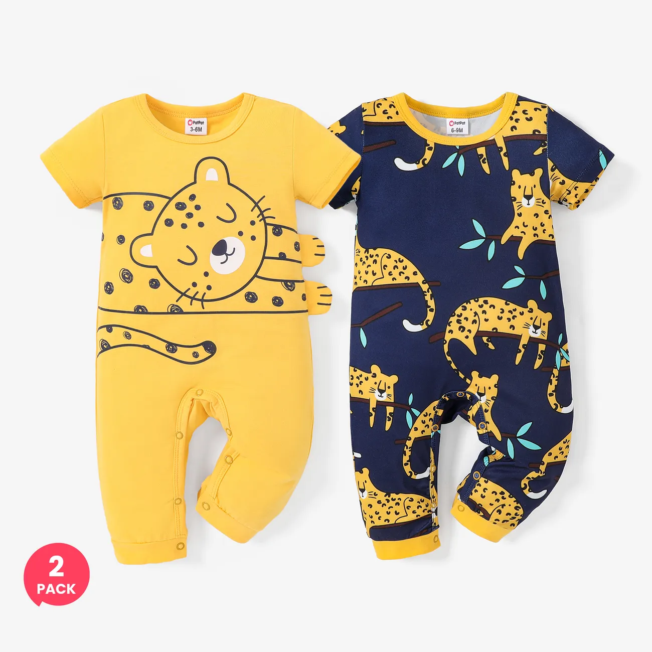 

2-Pack Baby Boy Leopard Print Jumpsuit