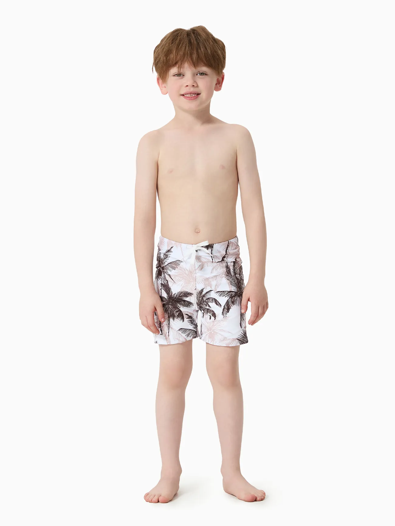Boy - Matching Family Swimsuits Khaki - Coconut Tree Tankini or Swim Trunks - Khaki - image 12