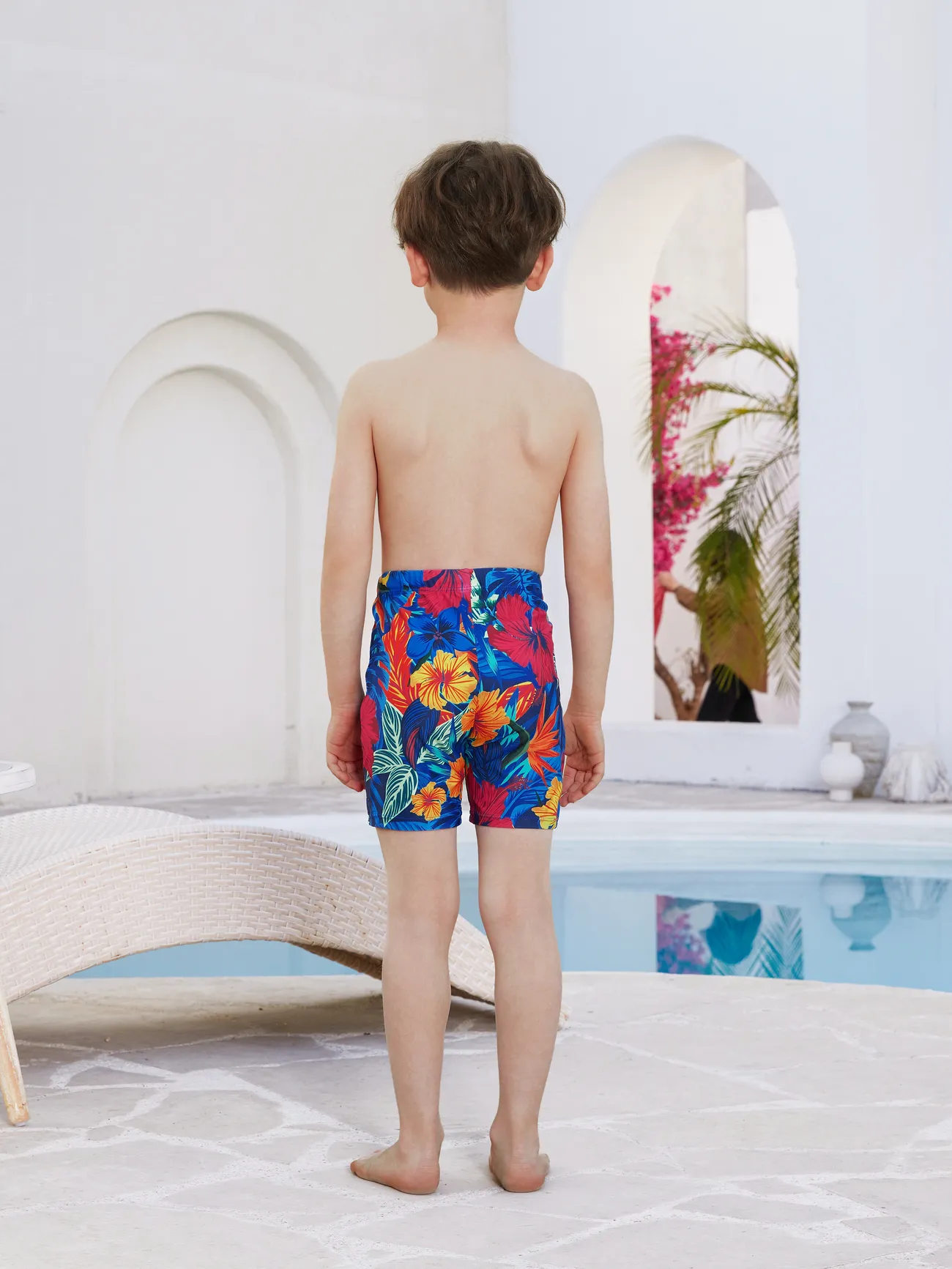 Boy - Matching Swimsuits for Couple and Family - Plants Two-piece Swimsuit & Swim Trunks Shorts (Medium Thickness) - ColorBlock - image 13