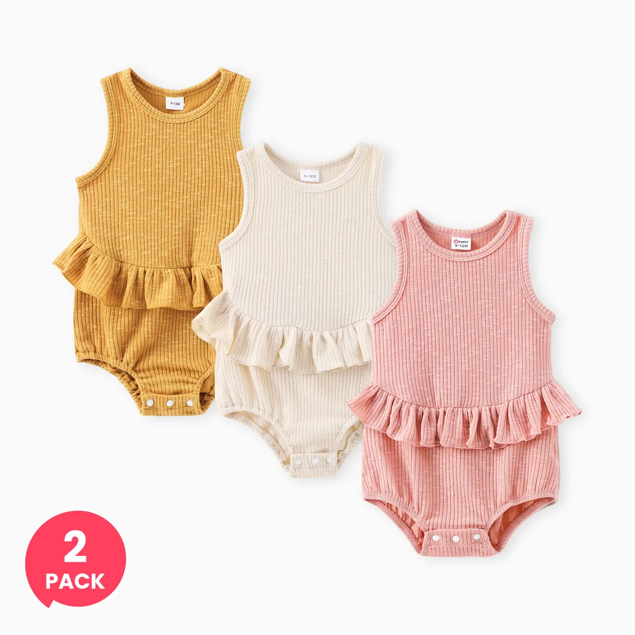 

3-Pack Baby Girl Elegant Ruffled Romper